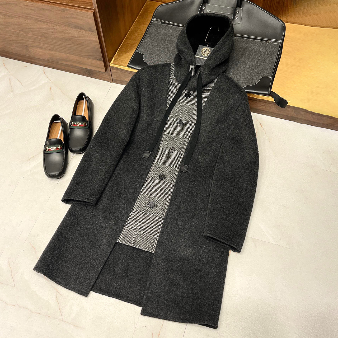 Dior Patchwork Plaid Hooded Coat Ngvp #nigo6888