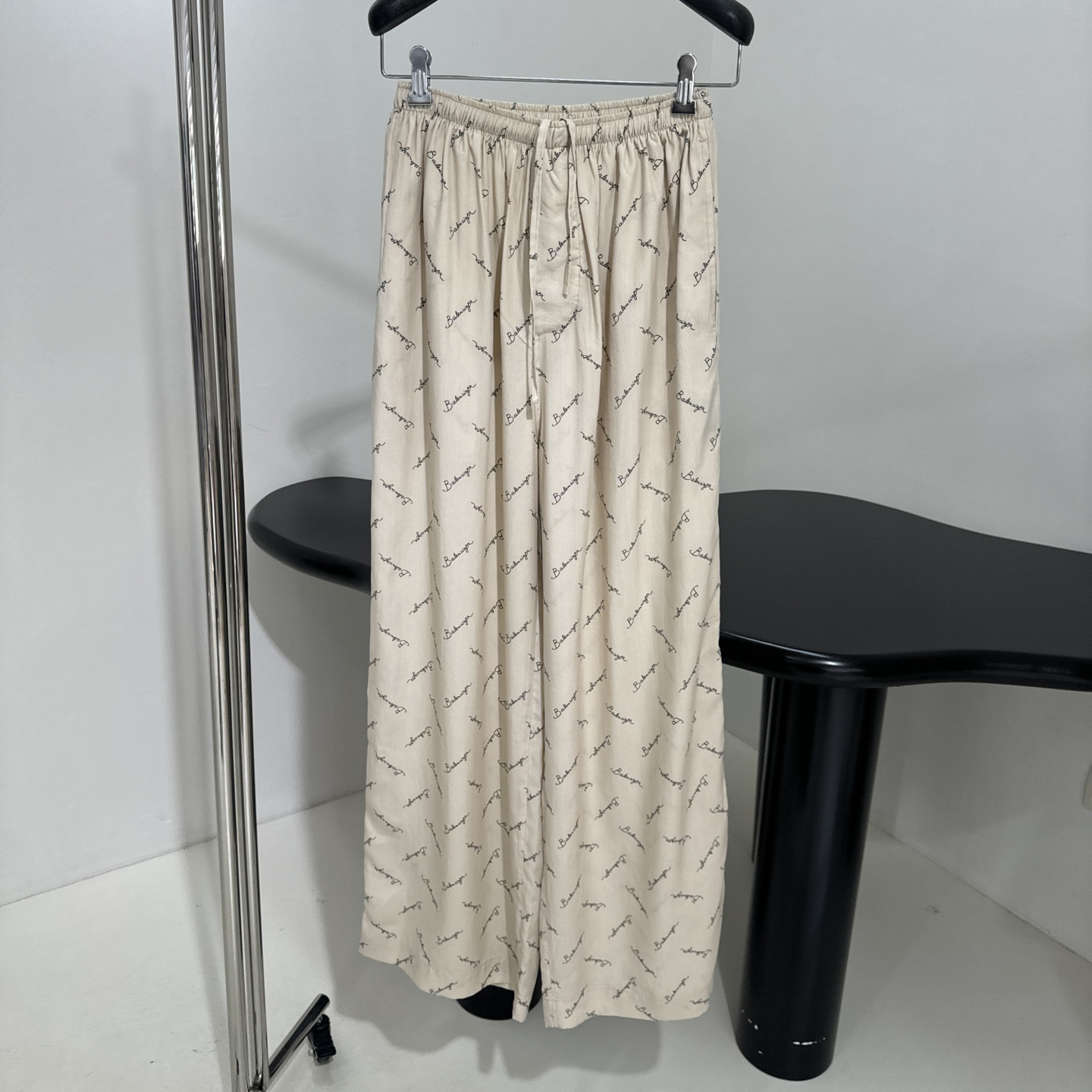 NIGO Balenciaga Men's And Women's Spring And Summer Solid Color Letter Print Single Breasted Long Sleeved Shirt Elastic Waist Tie Casual Pants Set Suit #nigo76479