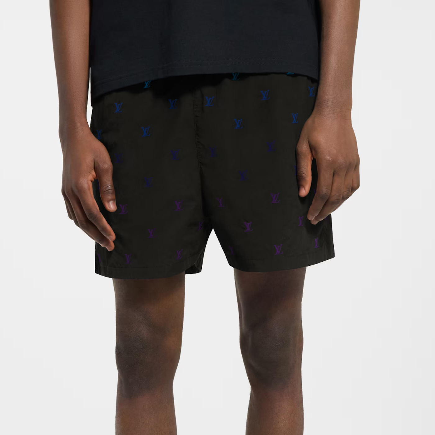 NIGO Louis Vuitton Men's Summer Colorful Embroidered Letter Printed Elastic Waist Tie Casual Shorts #nigo76478