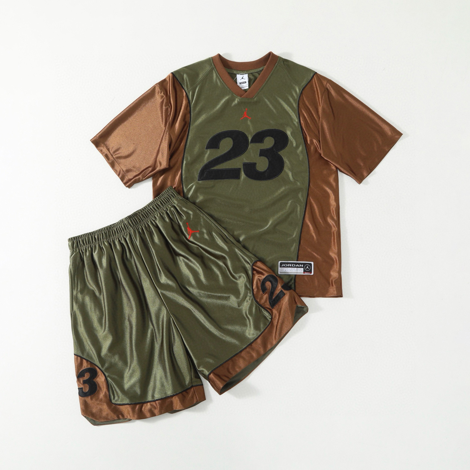 NIGO Supreme x aj Jordan Men's Summer Chest 23 Print Round Neck Short Sleeve T-Shirt Casual Shorts Set Suit #nigo76482