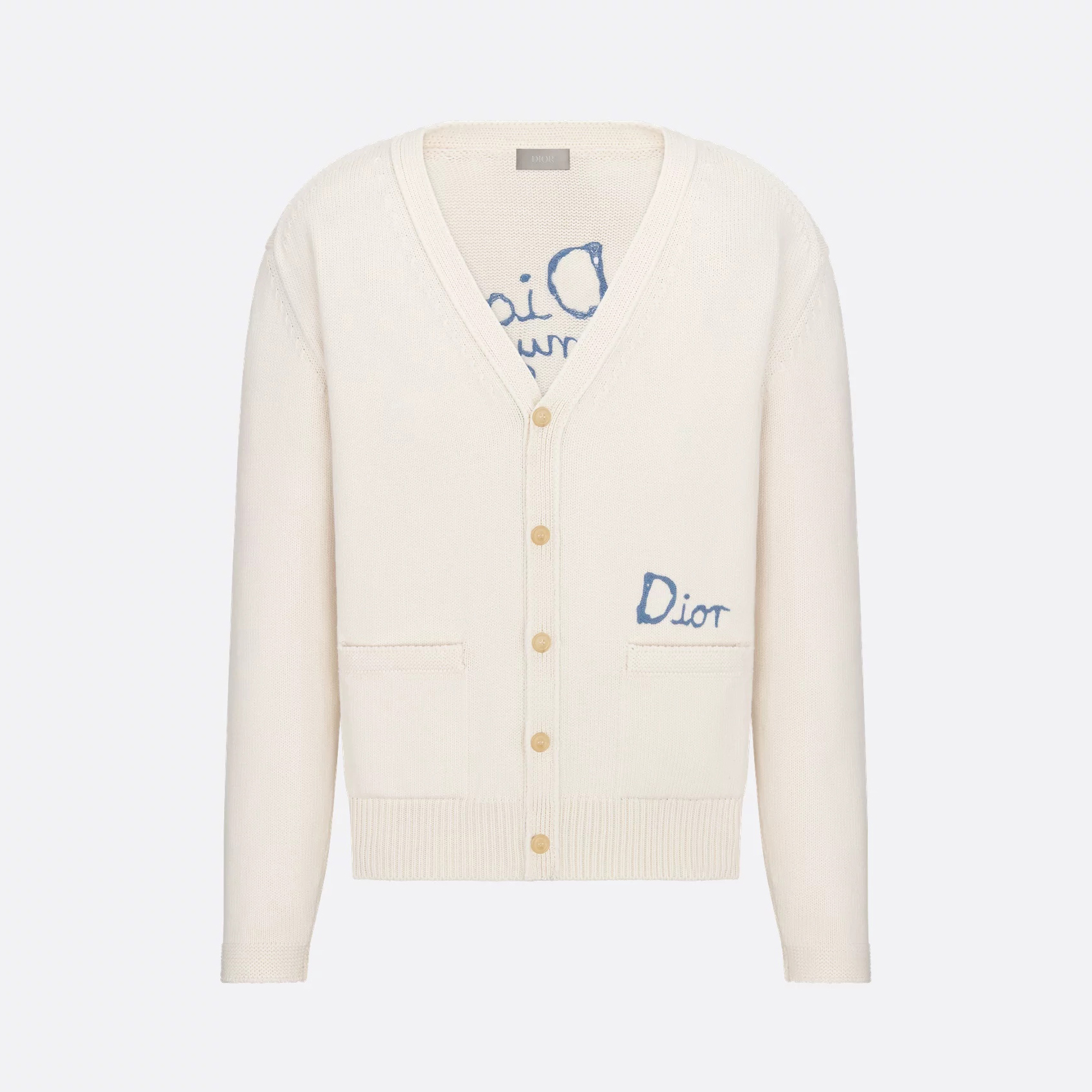 NIGO DIOR AND HYLTON NEL Men's And Women's Spring And Autumn Solid Color Letters Printed V-neck Knitted Single Breasted Long Sleeved Cardigan Jacket #nigo76493