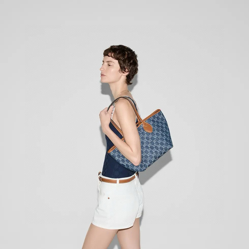 NIGO Gucci Totissima Women's Branded Classic Printed Denim Tote Bag Tote Shoulder Bags #nigo76511