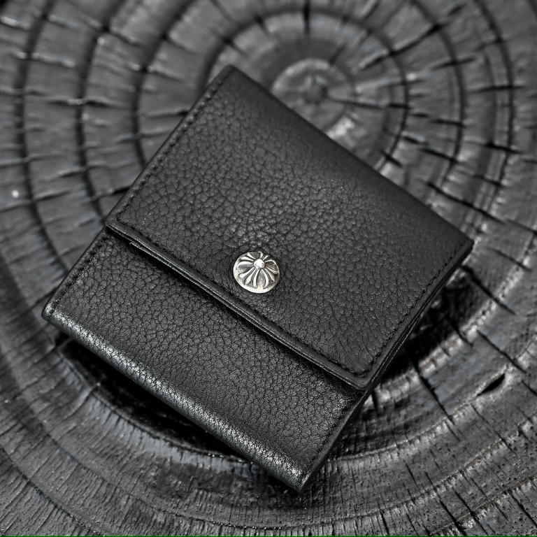 NIGO Chrome Hearts Luxury Fashion Trend Italian Cowhide 925 Sterling Silver Accessories Couple Men's And Women's Models Folding Card Case Card Holder Bags Bag #nigo76515