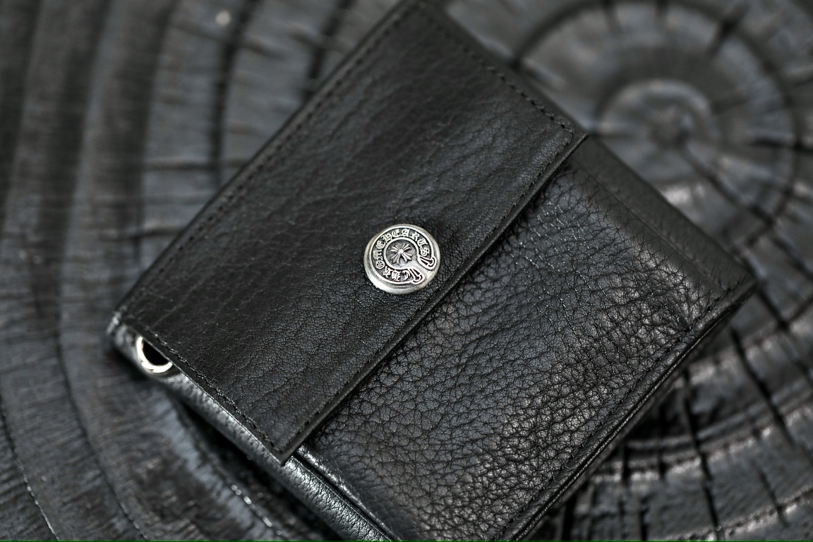 NIGO Chrome Hearts Luxury Fashion Trend Italian Cowhide 925 Sterling Silver Accessories Couple Men's And Women's Models Folding Card Case Card Holder Bags Bag #nigo76515