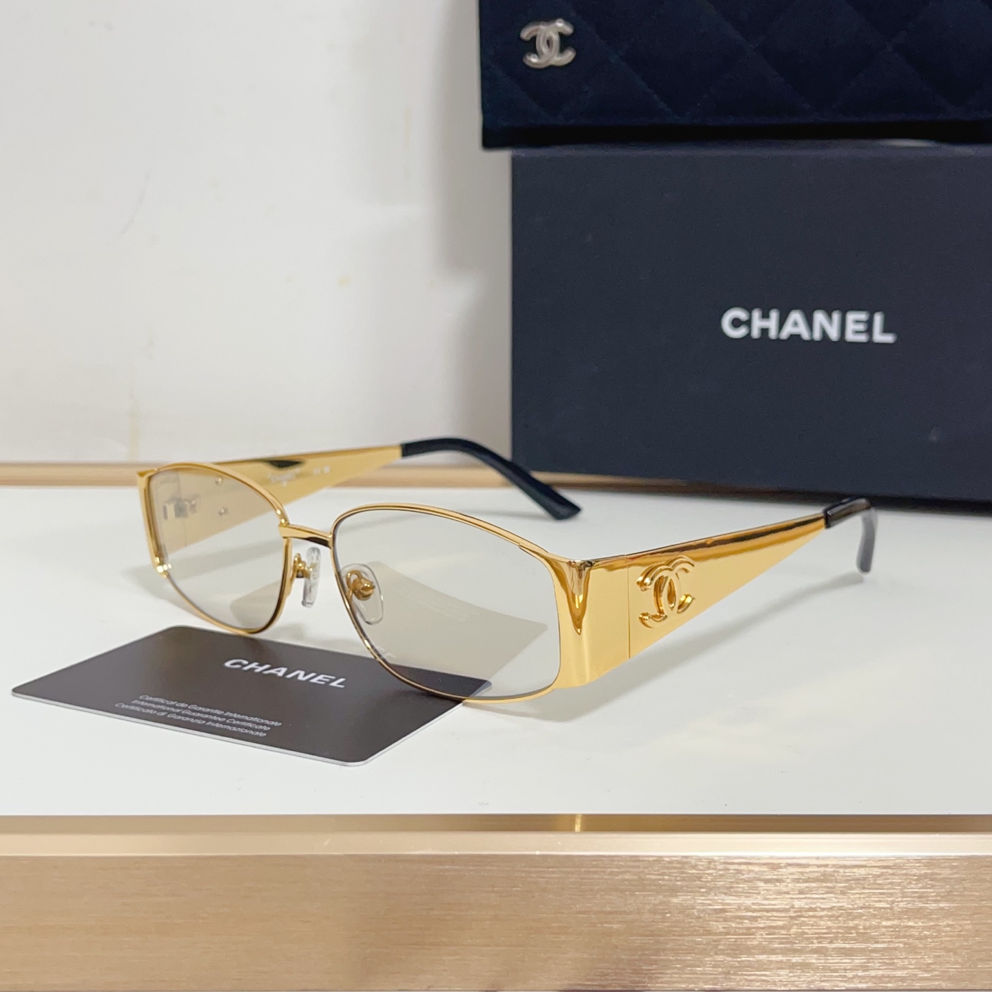 NIGO Chanel Women's Solid Color Simple Lens Legs Logo Design Oval Sunglasses Eyeglasses Glasses #nigo76527