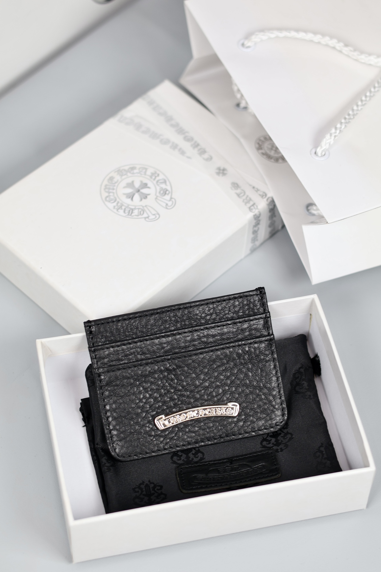 NIGO Chrome Hearts Luxury Fashion Trend Italian Cowhide 925 Sterling Silver Accessories Couple Men's And  Women's Models Folding Card Case Card Holder Bags Bag #nigo76516