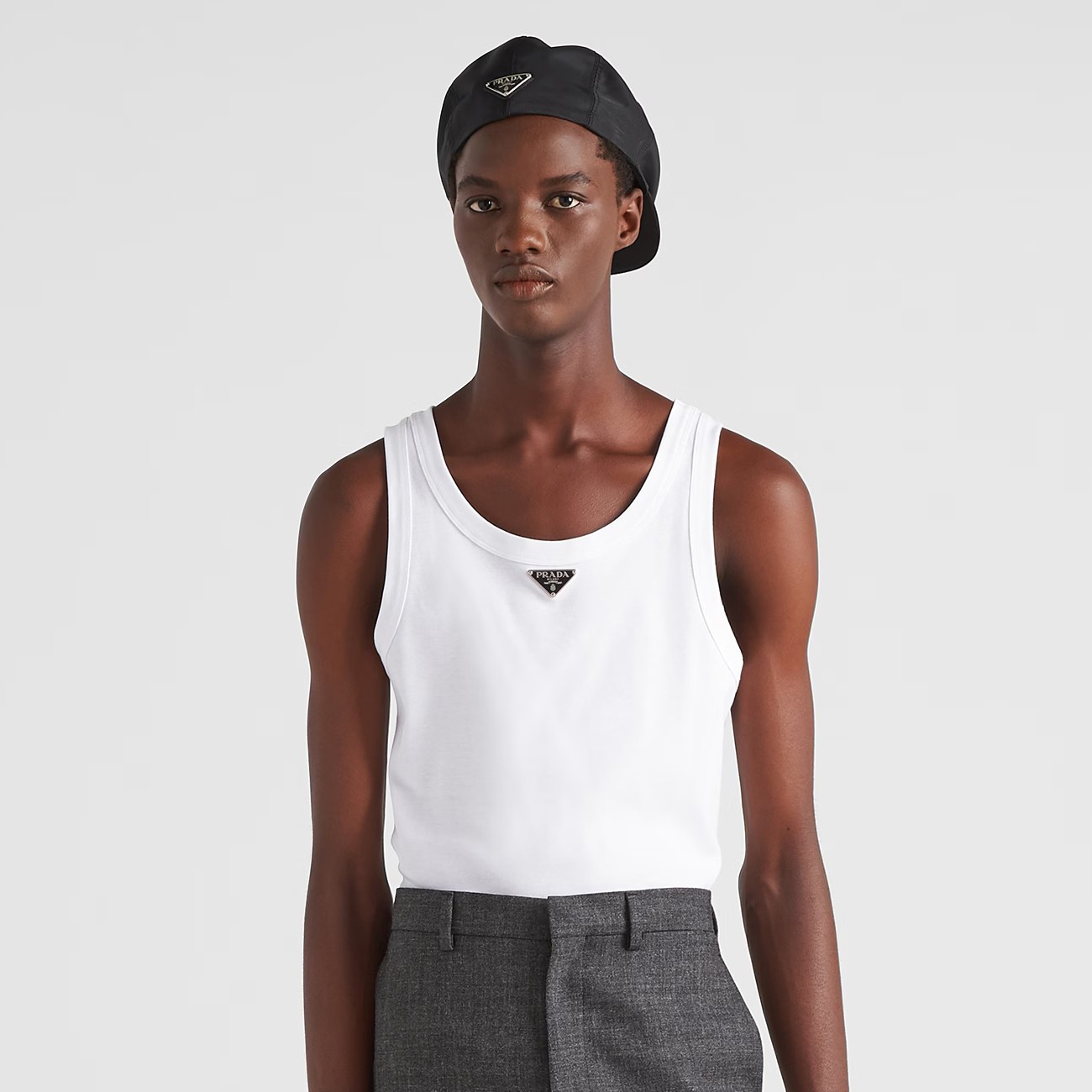 NIGO Prada Men's Summer Solid Color Logo Crew Neck Cotton Vest Top #nigo76535