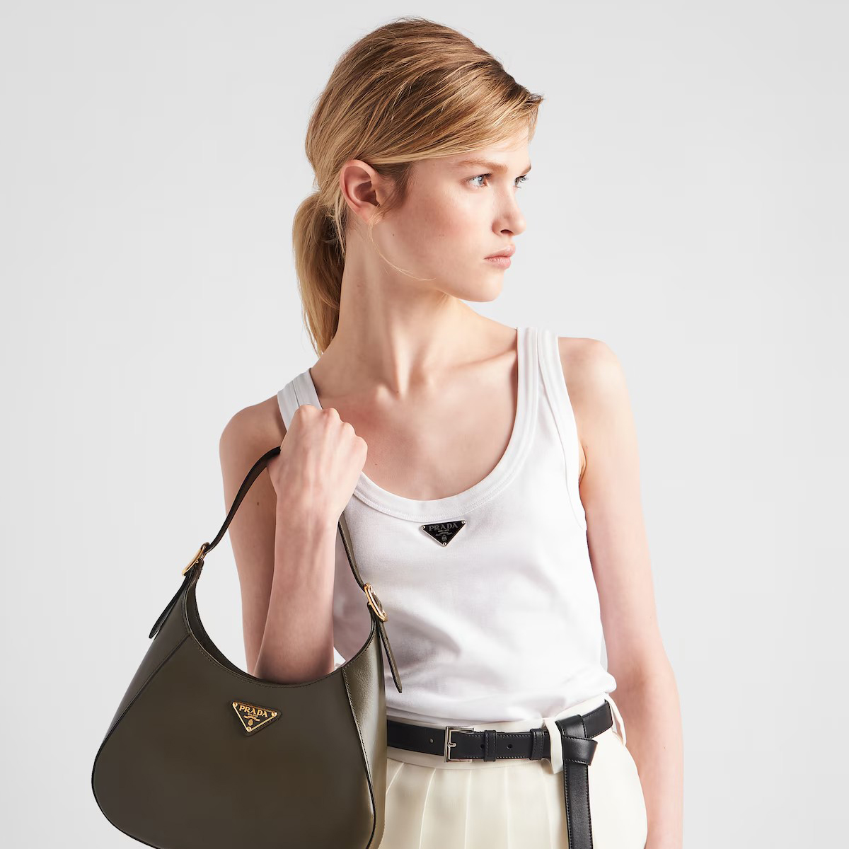 NIGO Prada Women's Summer Solid Color Logo Crew Neck Cotton Vest Top #nigo76534