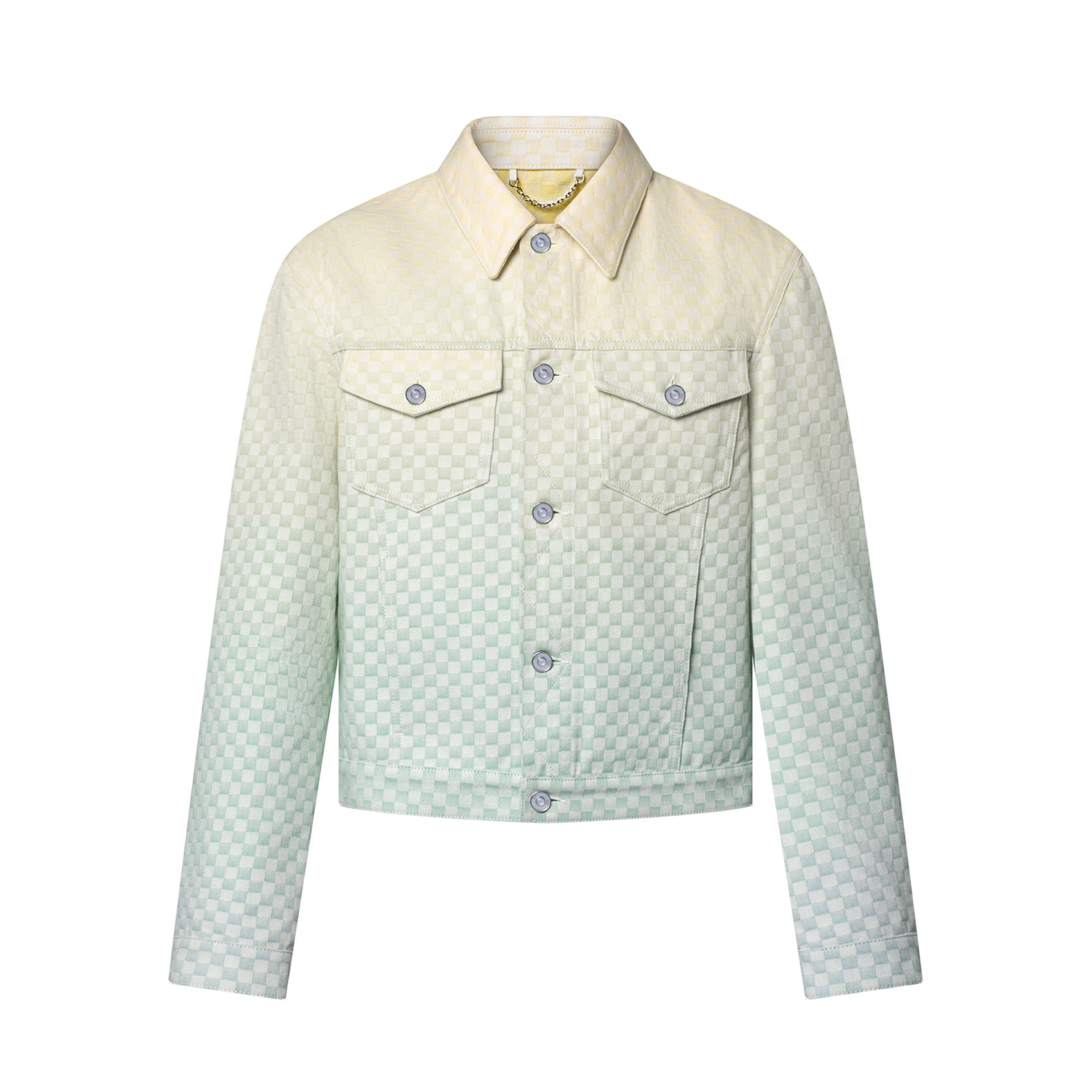 NIGO Louis Vuitton Men's Fall/Winter Gradient Checkerboard Print Single Breasted Denim Long Sleeve Jacket #nigo76538