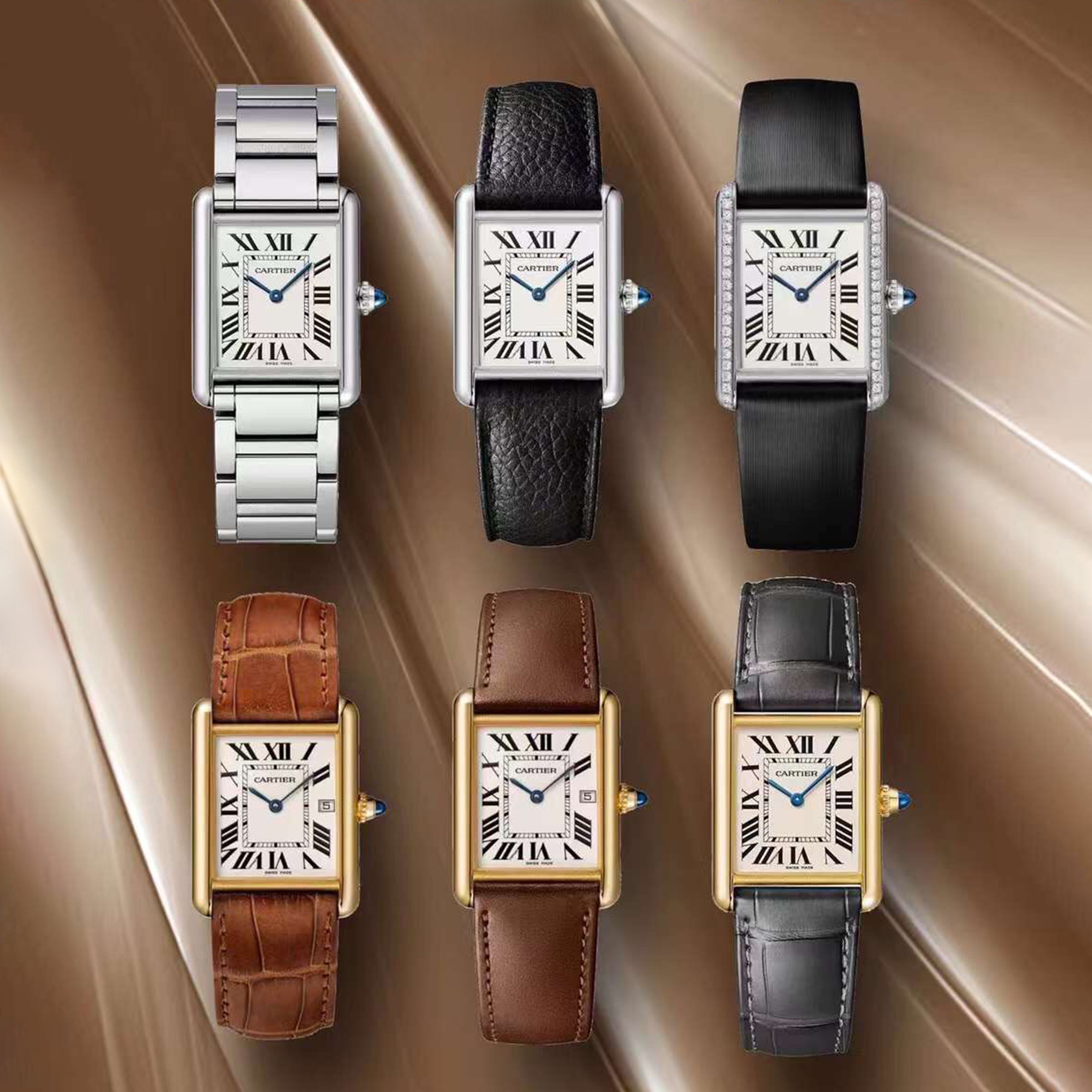NIGO Cartier Tank Must De Cartier Watch Women's Large Gold And Silver Fashionable Temperament Watch #nigo81211