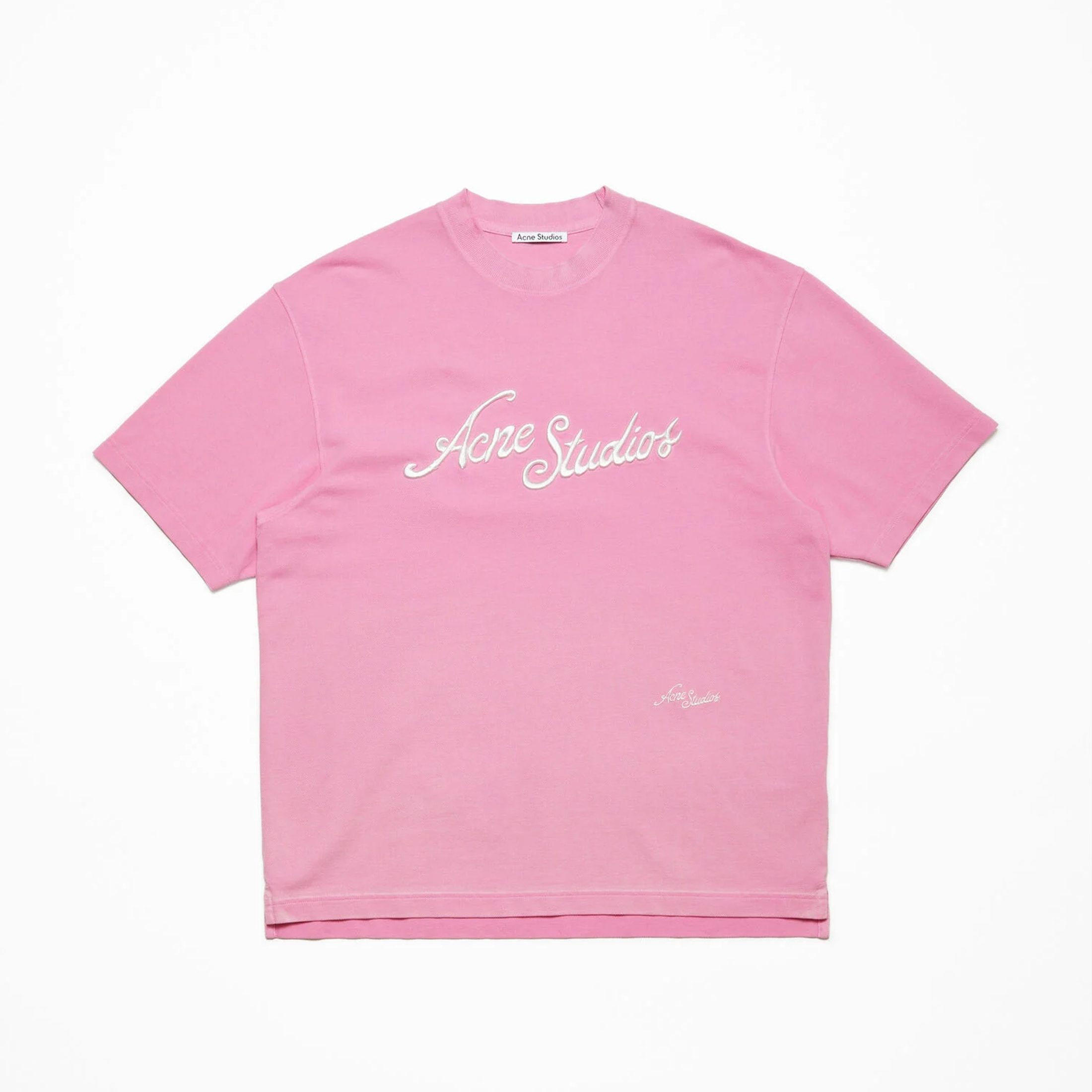 NIGO Acne Studios Women Spring Summer 3D Embroidery Logo Pink White Fashion Temperament Casual Tide Round Neck Top T-shirt #nigo81216