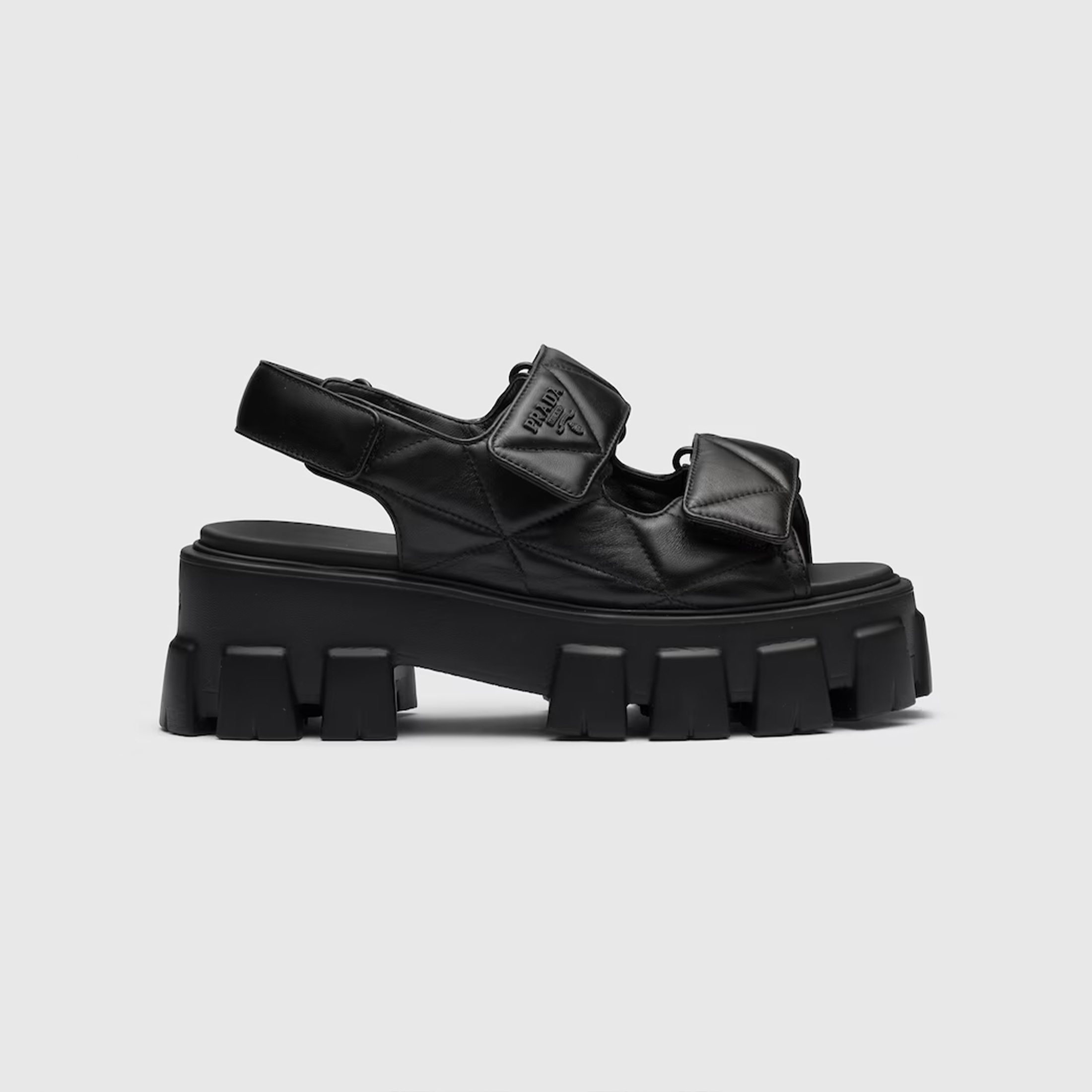 NIGO Prada Monolith Nappa Leather Sandals Women's Spring Summer Fashion Casual Solid Colour Sandals Buckle Thick Bottom Shoes #nigo81217