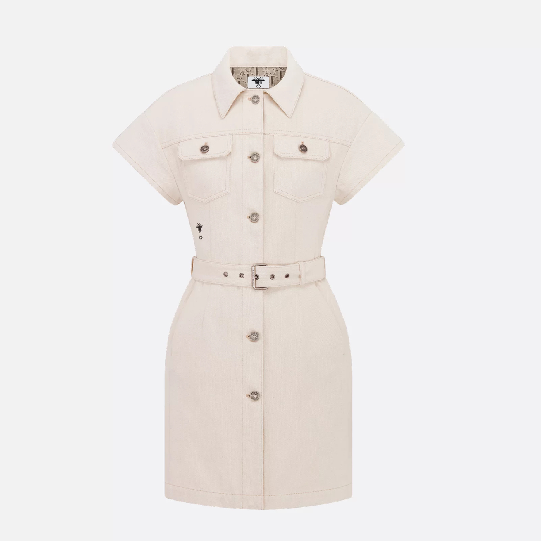 NIGO Dior Women's Short Belt Shirtdress Lapel Solid Color Logo Print Summer Short Sleeve Single Breasted Denim Dresses Ngvp #nigo1521
