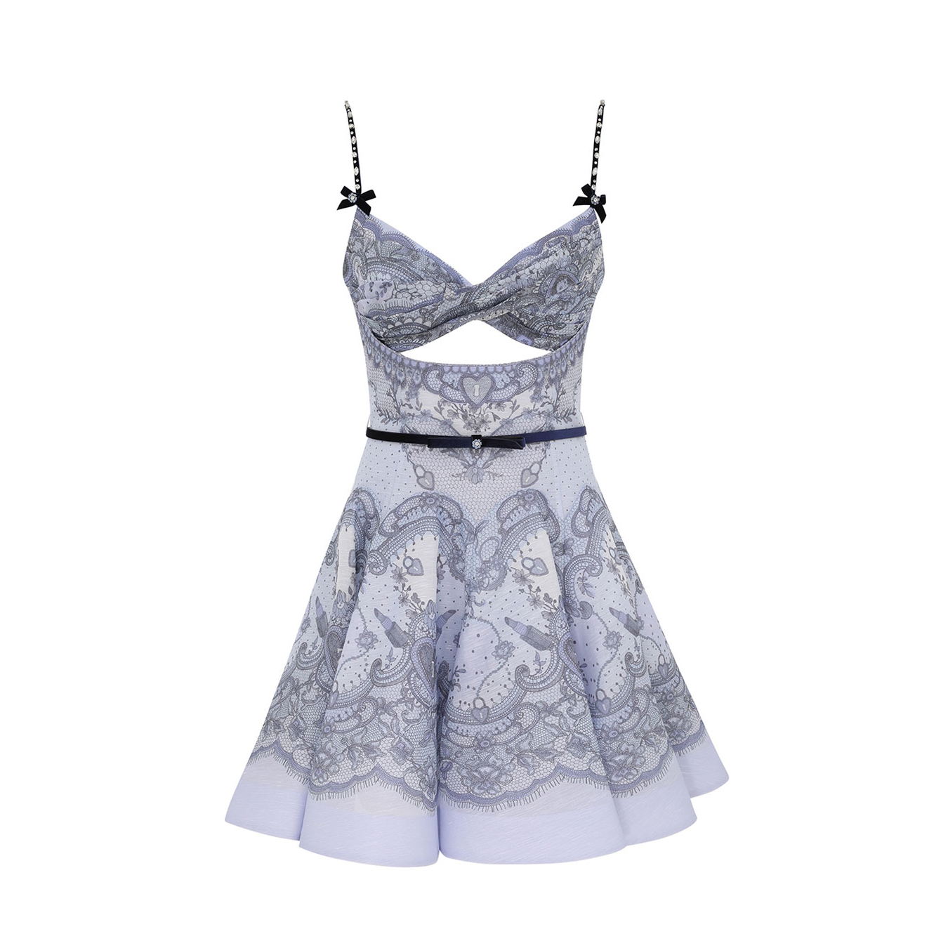 NIGO Zimmermann Women's Summer Solid Color Botanical Floral Pattern Print Short Halter Dresses #nigo76553