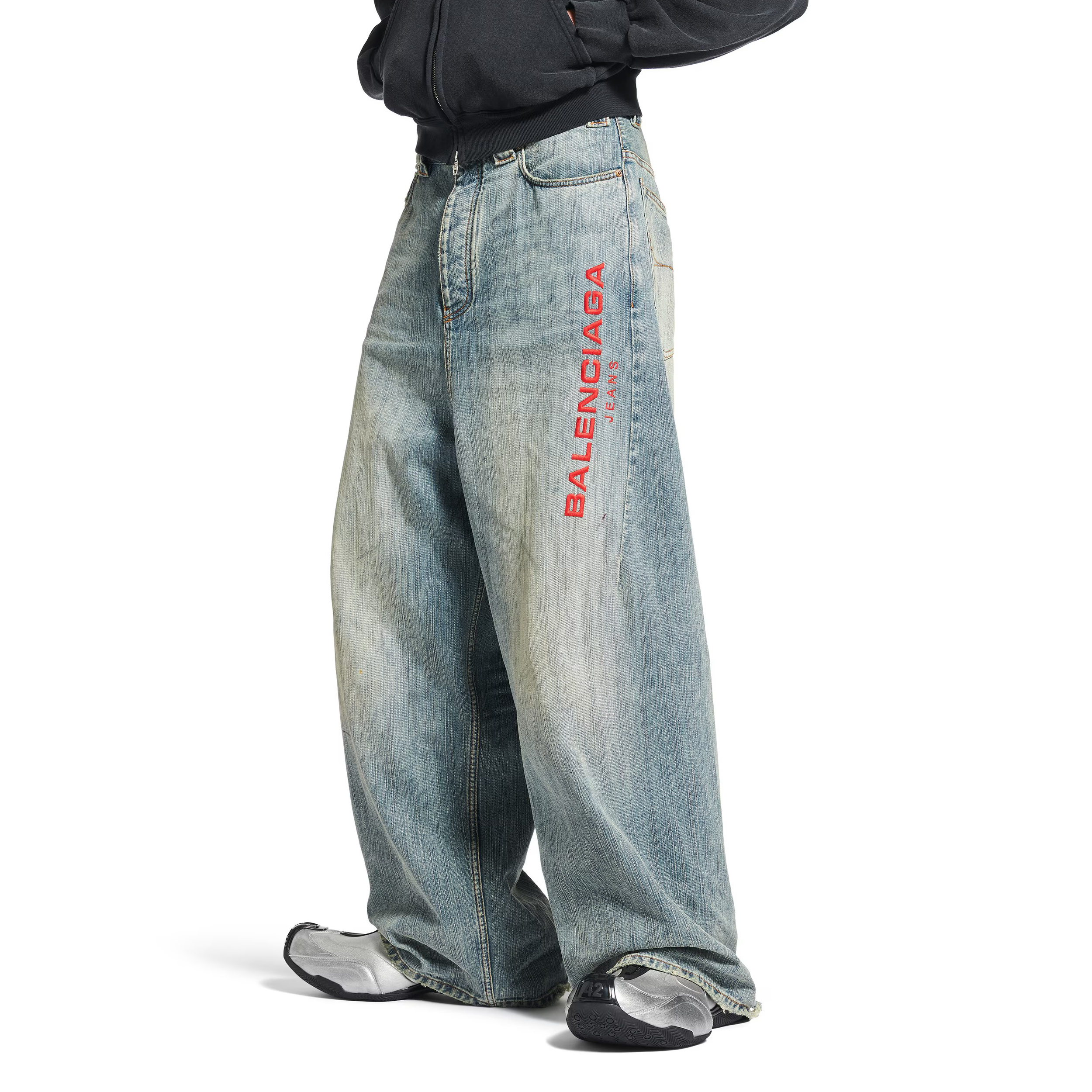 NIGO Balenciaga Men's and Women's Spring and Autumn Embroidered Letter Printed Solid Color Jeans Pants #nigo76555