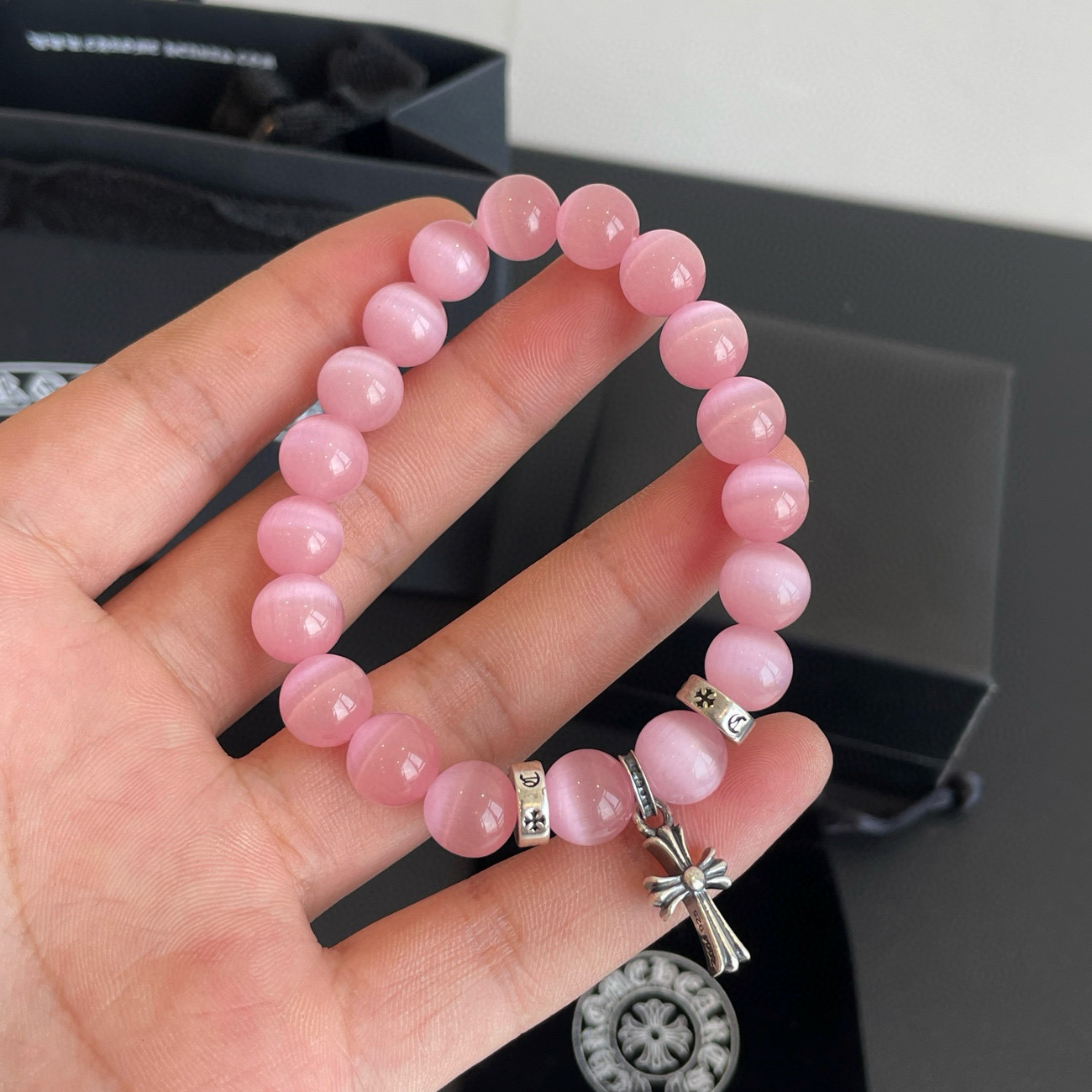 NIGO Chrome Hearts Women's Solid Color Fashion Cat's Eye Crystal Stone Bracelet Jewelry #nigo76547