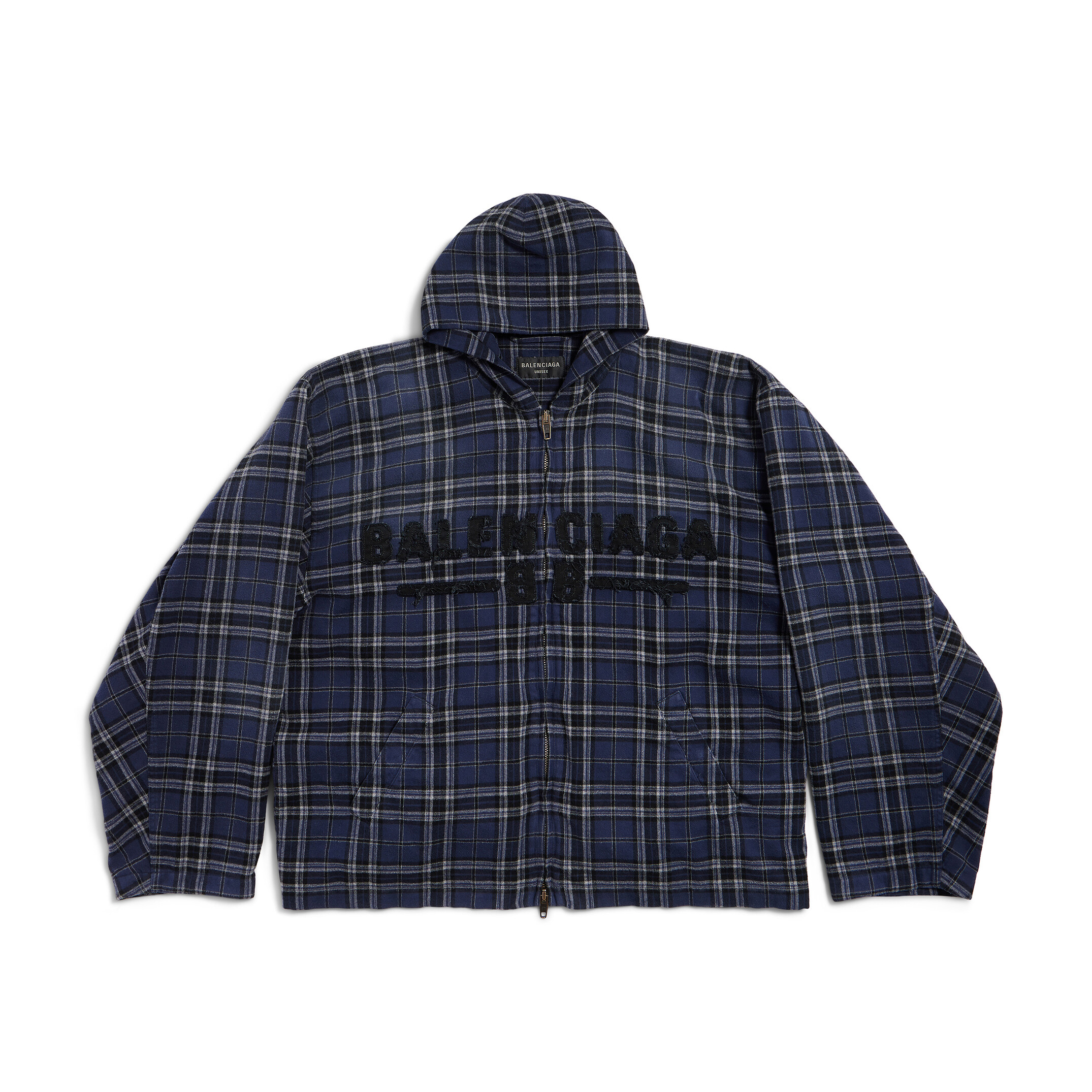 NIGO Balenciaga Men's And Women's Spring And Fall Embroidered Letter Print Purple Checkered Hooded Zipper Long Sleeve Jacket Pants Suit Set #nigo76546