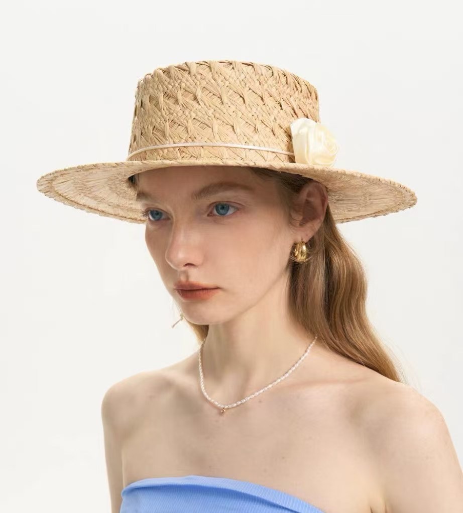 NIGO MiuMiu Women's Summer Solid Color Raffia Woven Straw Hat (please Contact Customer Service To Choose The Color For Purchase) #nigo76549