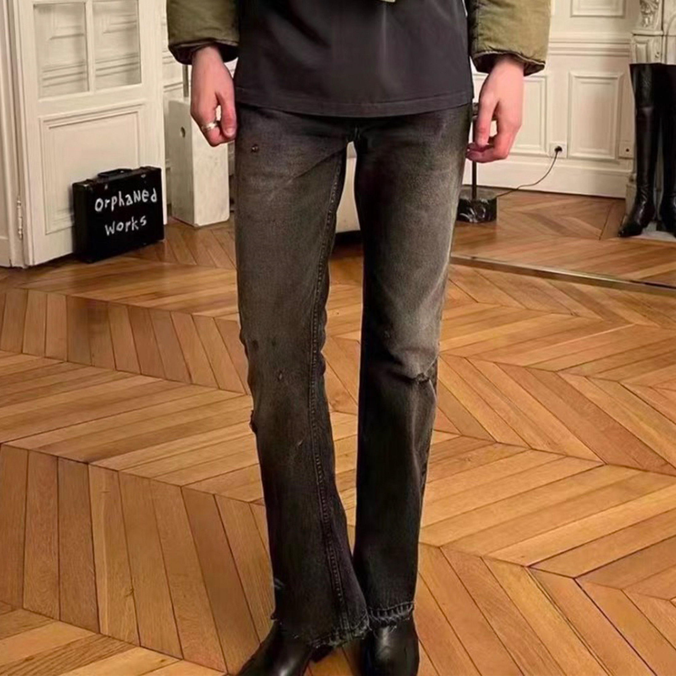 NIGO Enfants Riches Deprimes Men's Spring Autumn Washed Old Destroyed Jeans Pants Loose Straight Wide Leg Casual Trousers Ngvp #nigo1565