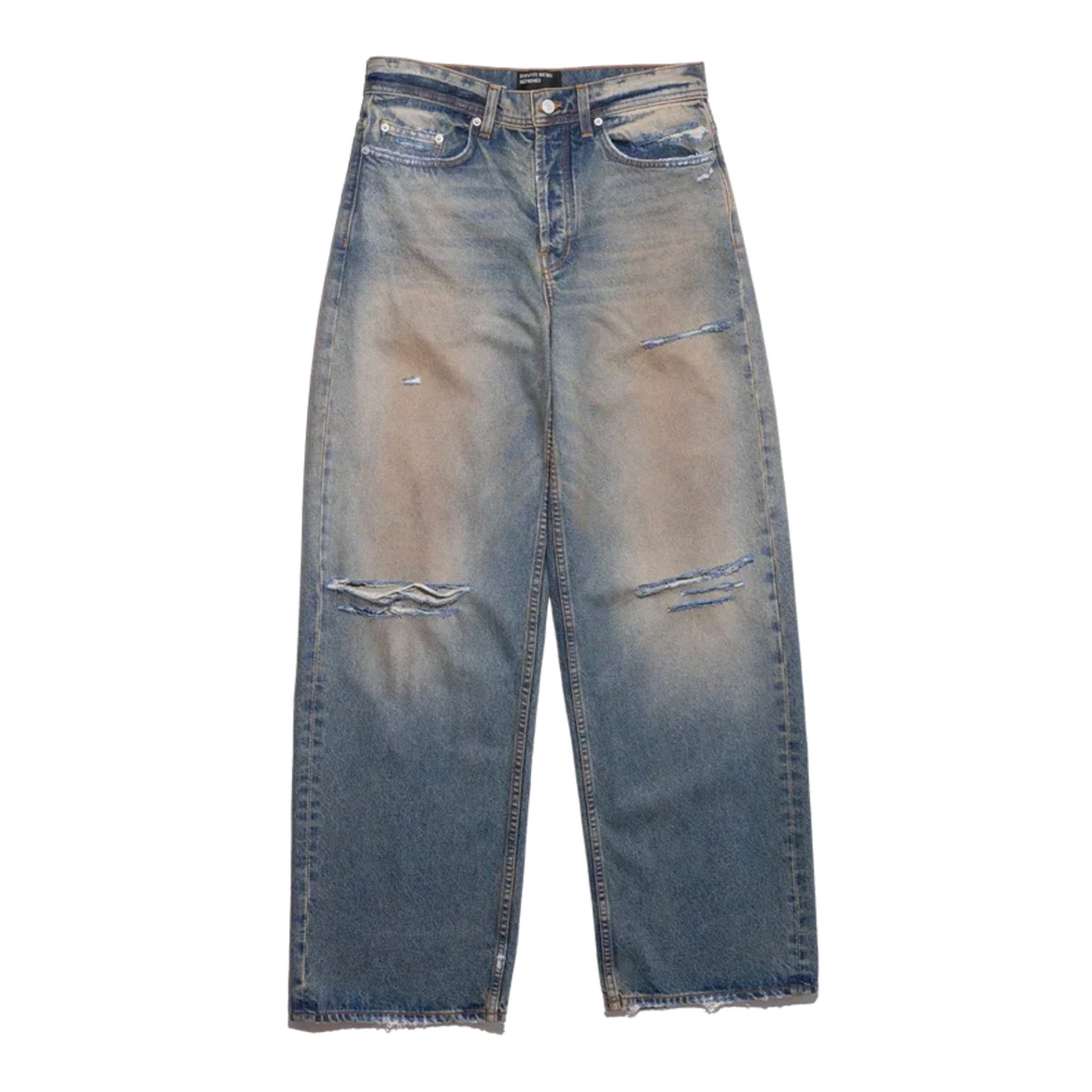 NIGO Enfants Riches Deprimes Men's Aged Destroyed Washed Jeans Seasonal Cotton Solid Color Wide Leg Pants Ngvp #nigo1524