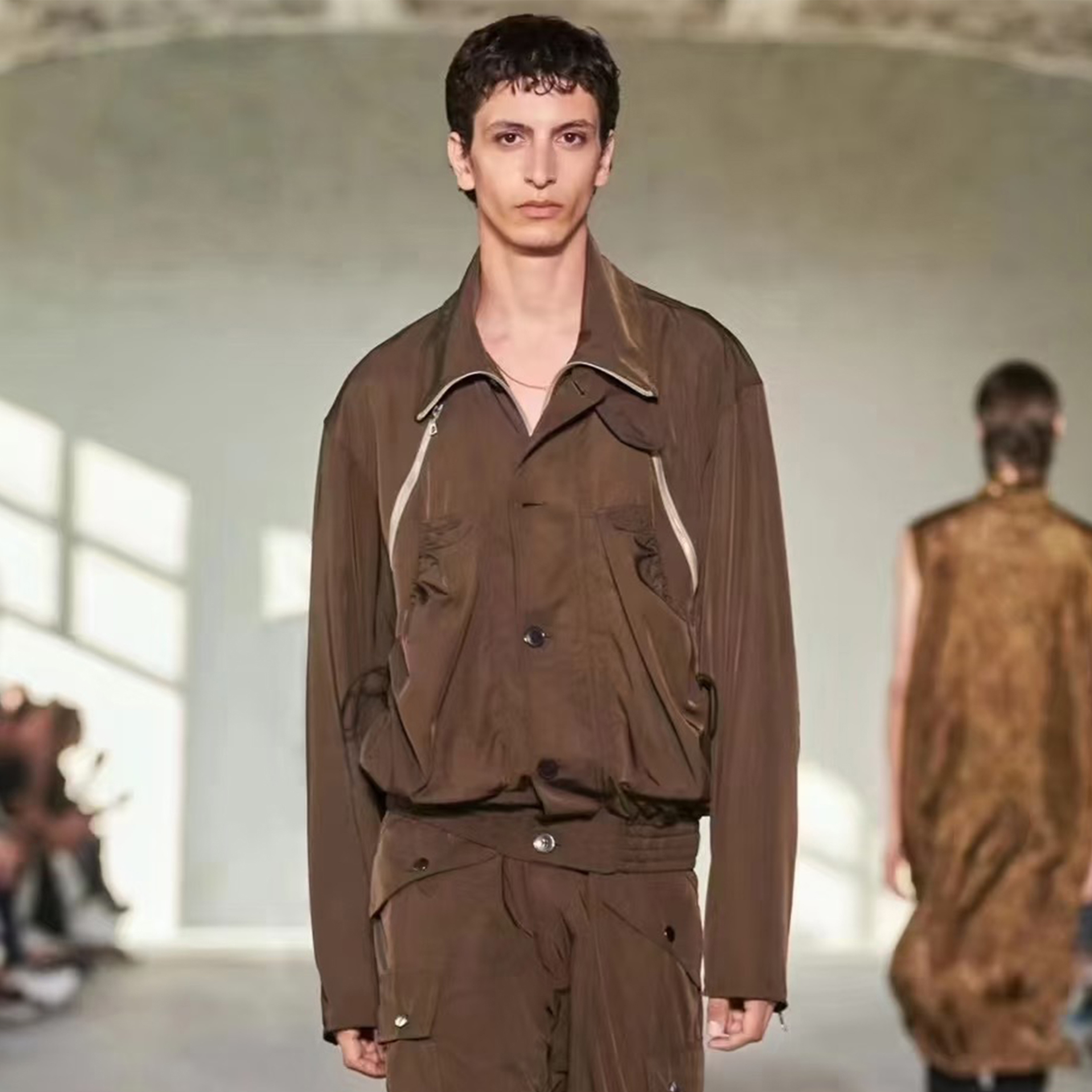 NIGO Dries Van Noten DVN Men's Spring & Autumn Multi-Zip Stand-Up Collar Nylon Flight Jacket Fashion High Street Trend Cool Lapel Single-Breasted Jacket Ngvp #nigo1567