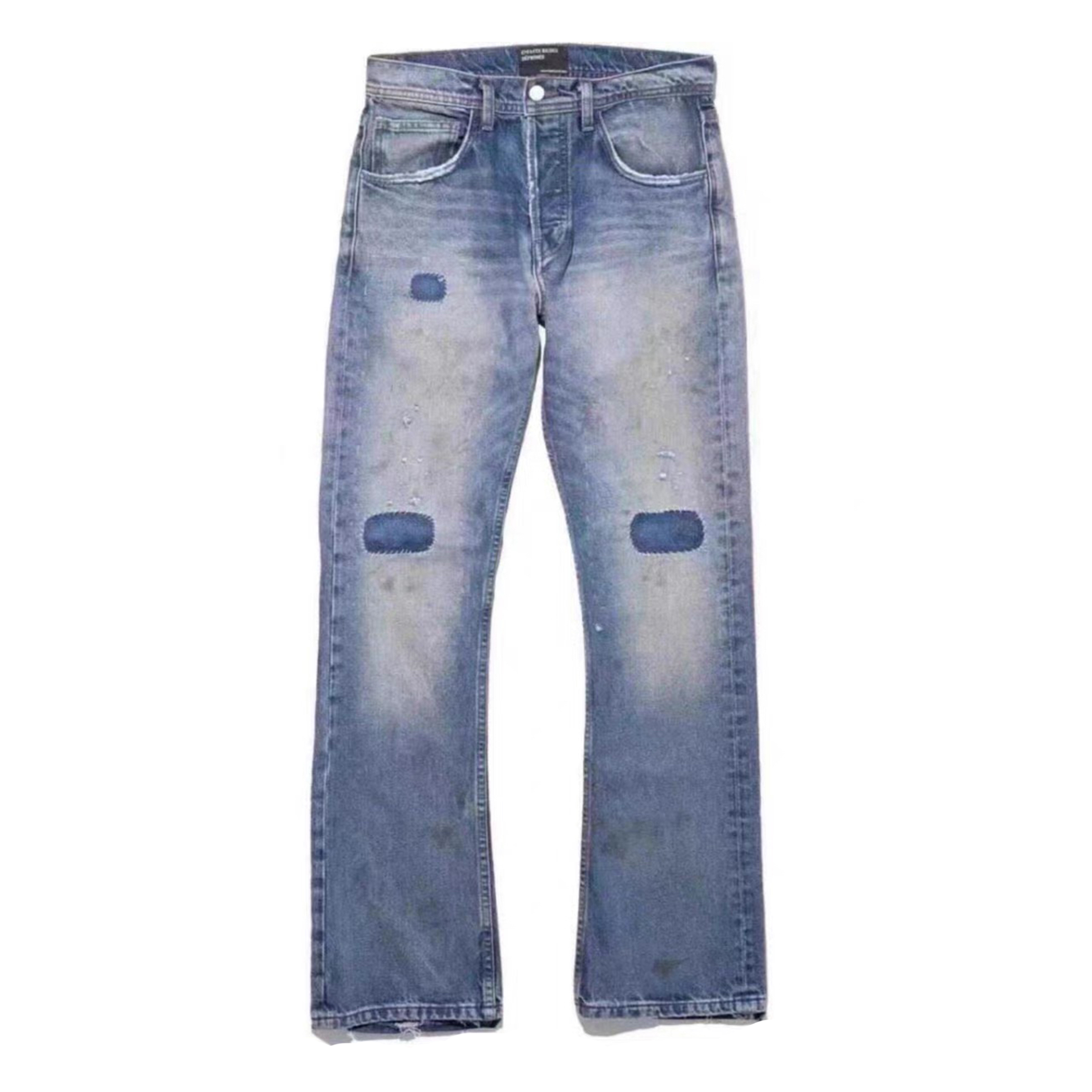 NIGO Enfants Riches Deprimes Men's Spring And Summer Blue Patched Jeans Washed Pants Destroyed Straight Jeans Loose Straight Trousers Ngvp #nigo1566