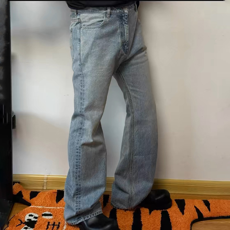 NIGO Balenciaga Men's Washed Micro Flare Jeans Four Seasons Cotton Solid Color Casual Pants Ngvp #nigo1523