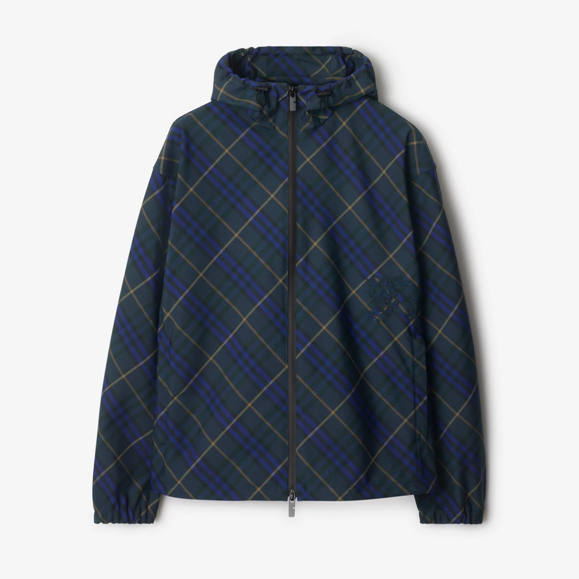 NIGO Burberry Men's Spring and Autumn Check Twill Jacket Shorts Set Equestrian Rider Logo Applique Fashion High Street Trend Hooded Jacket Drawstring Shorts Set Suit #nigo81226