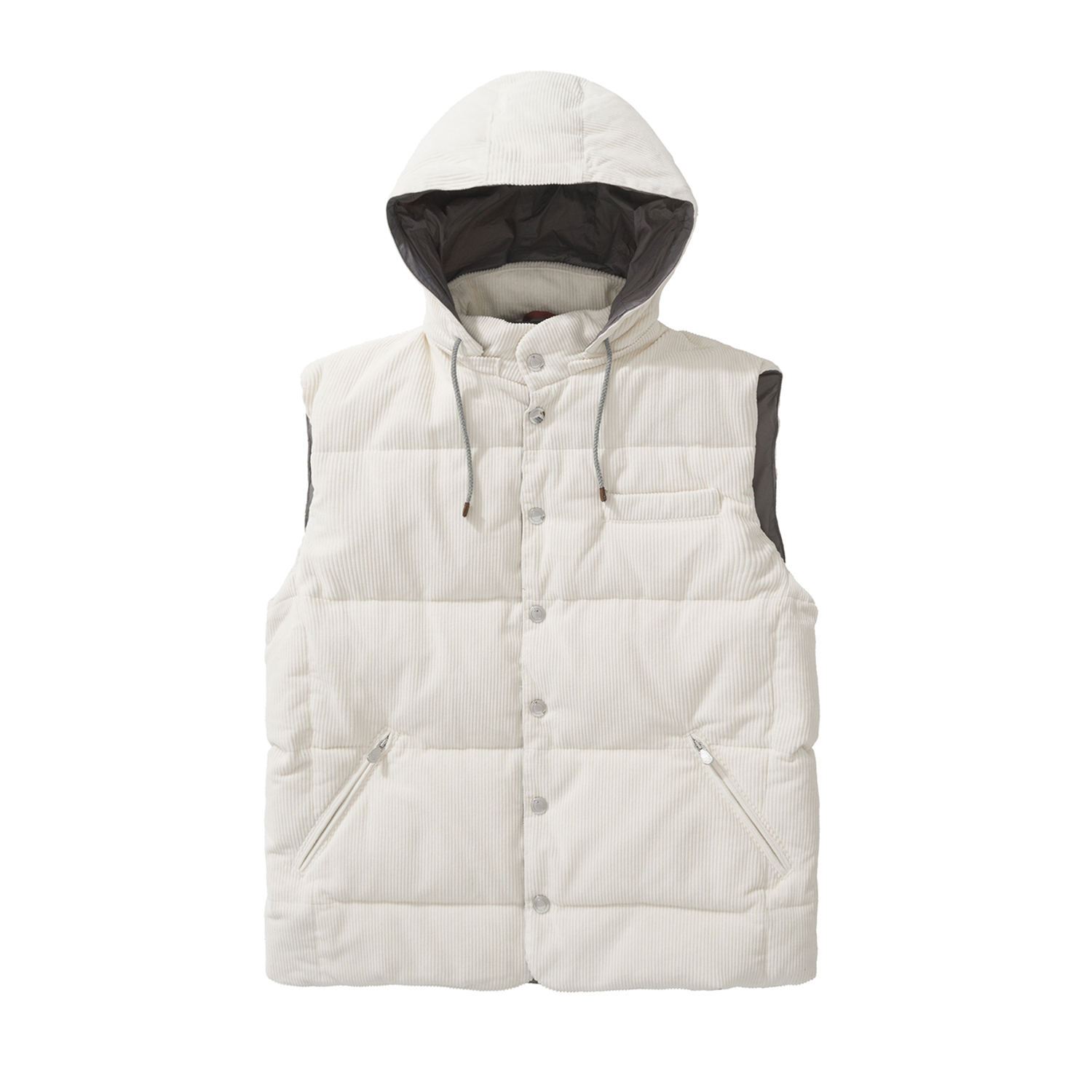 NIGO Brunello Cucinelli Men's Fall And Winter Single-Breasted Hooded Solid Color Fitted Down Vest Jacket #nigo81185
