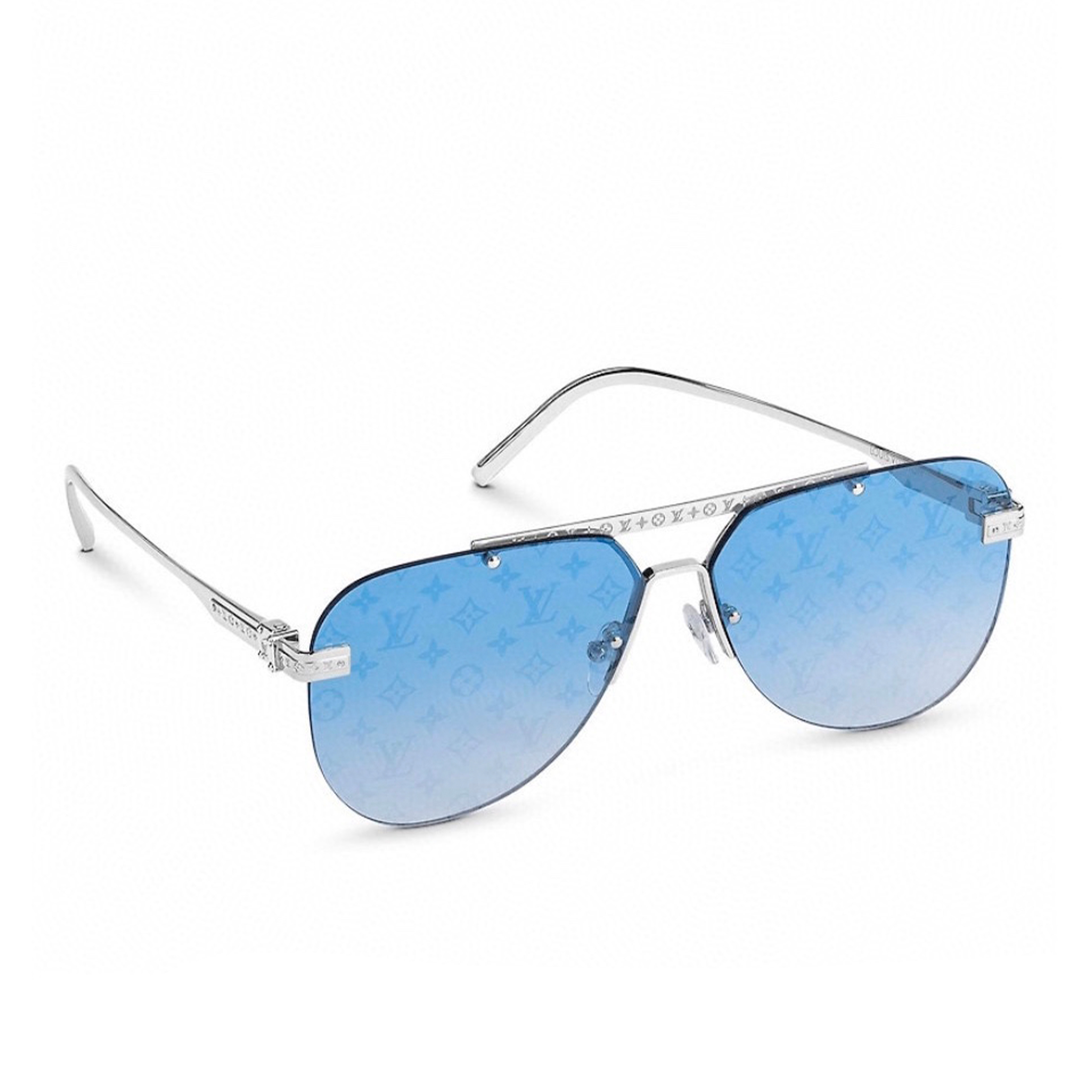 NIGO Louis Vuitton LV Gradient Print Blue Silver Frame Sunglasses Eyeglasses Glasses #nigo81228