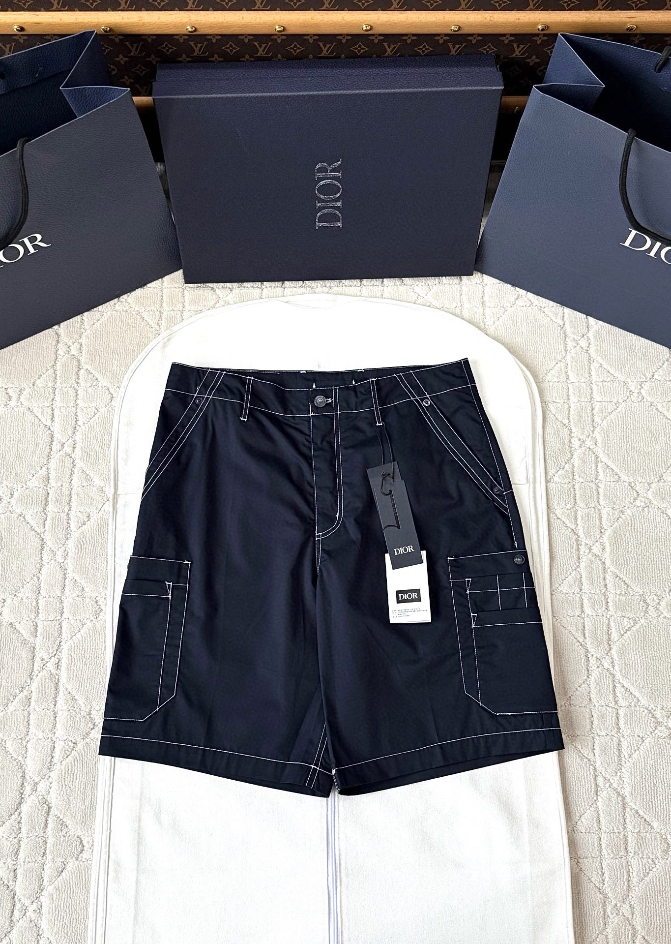 NIGO Dior Men's Summer Solid Color Cotton Twill Fabric Mid-Rise Shorts #nigo76582