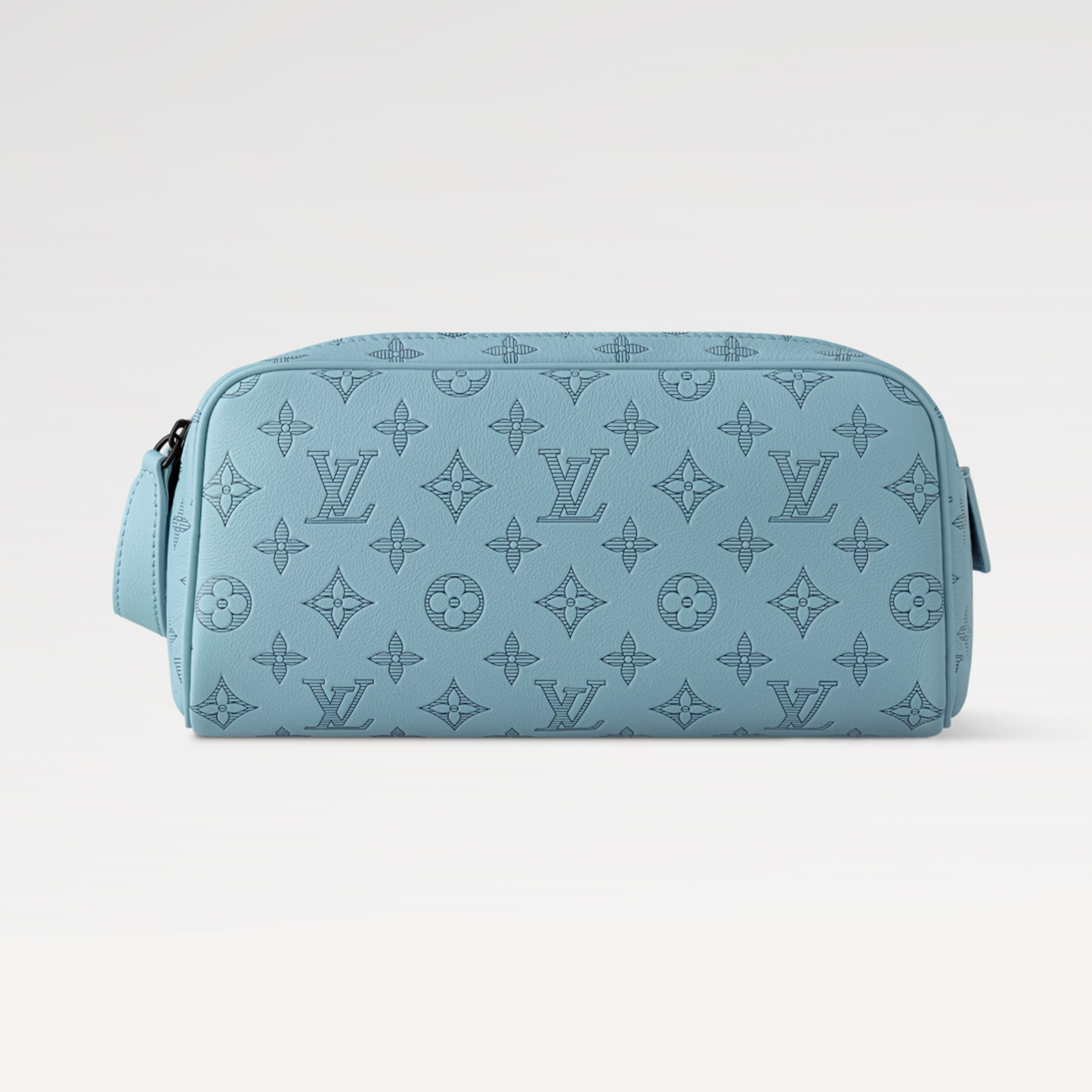 NIGO Louis Vuitton DOPP KIT Toiletry Bag Women's  Men's Fashion Trend Handbag Luxury Monogram Shadow Embossed Double Zip Wash Bags M14485 Grey M14885 Light Blue M14843 Dark Blue #nigo81236