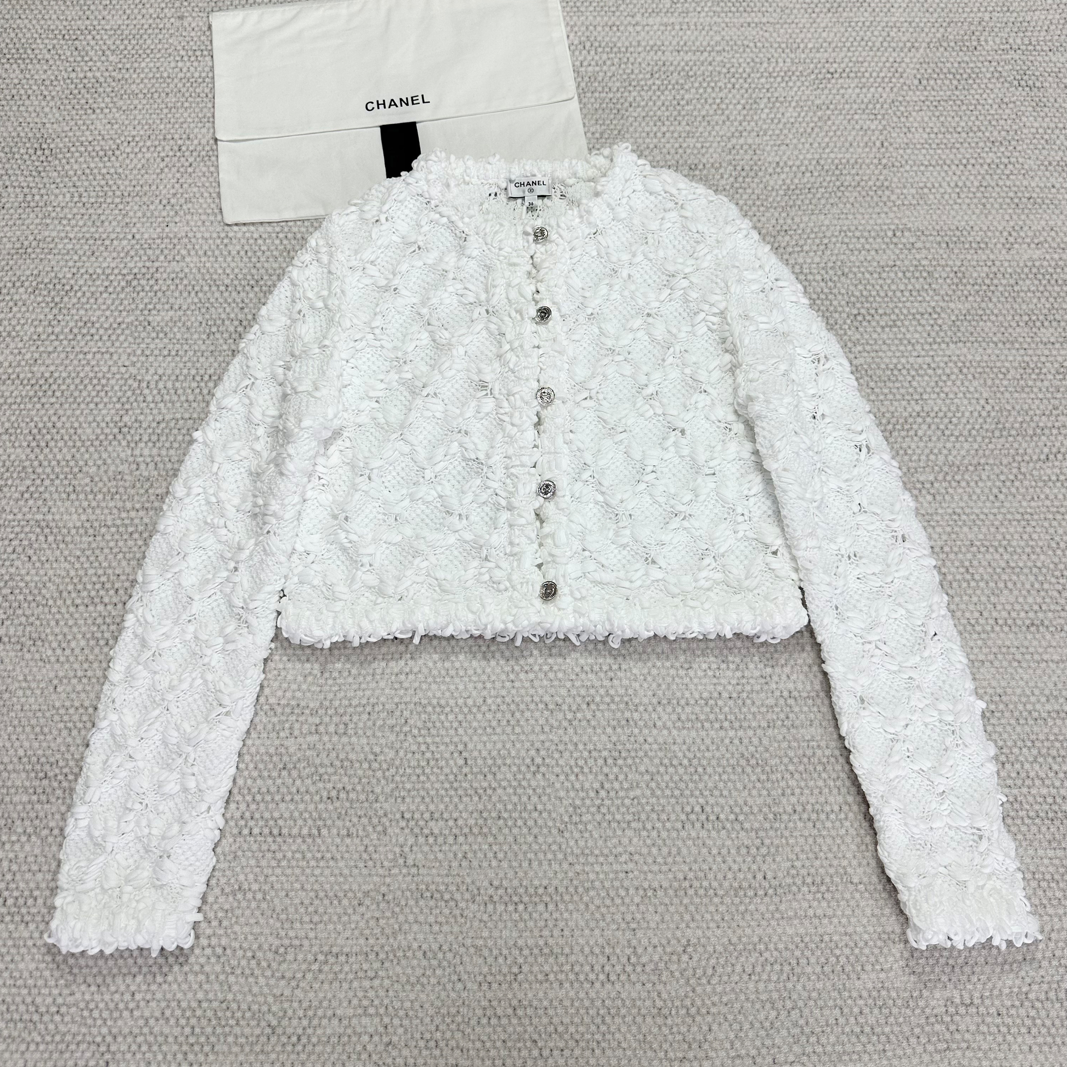 NIGO Chanel Women's Autumn and Winter Solid Color Three-Dimensional Knitting Crochet Cardigan Fashion Single-Breasted Straight Thin Short Jacket Ngvp #nigo1572