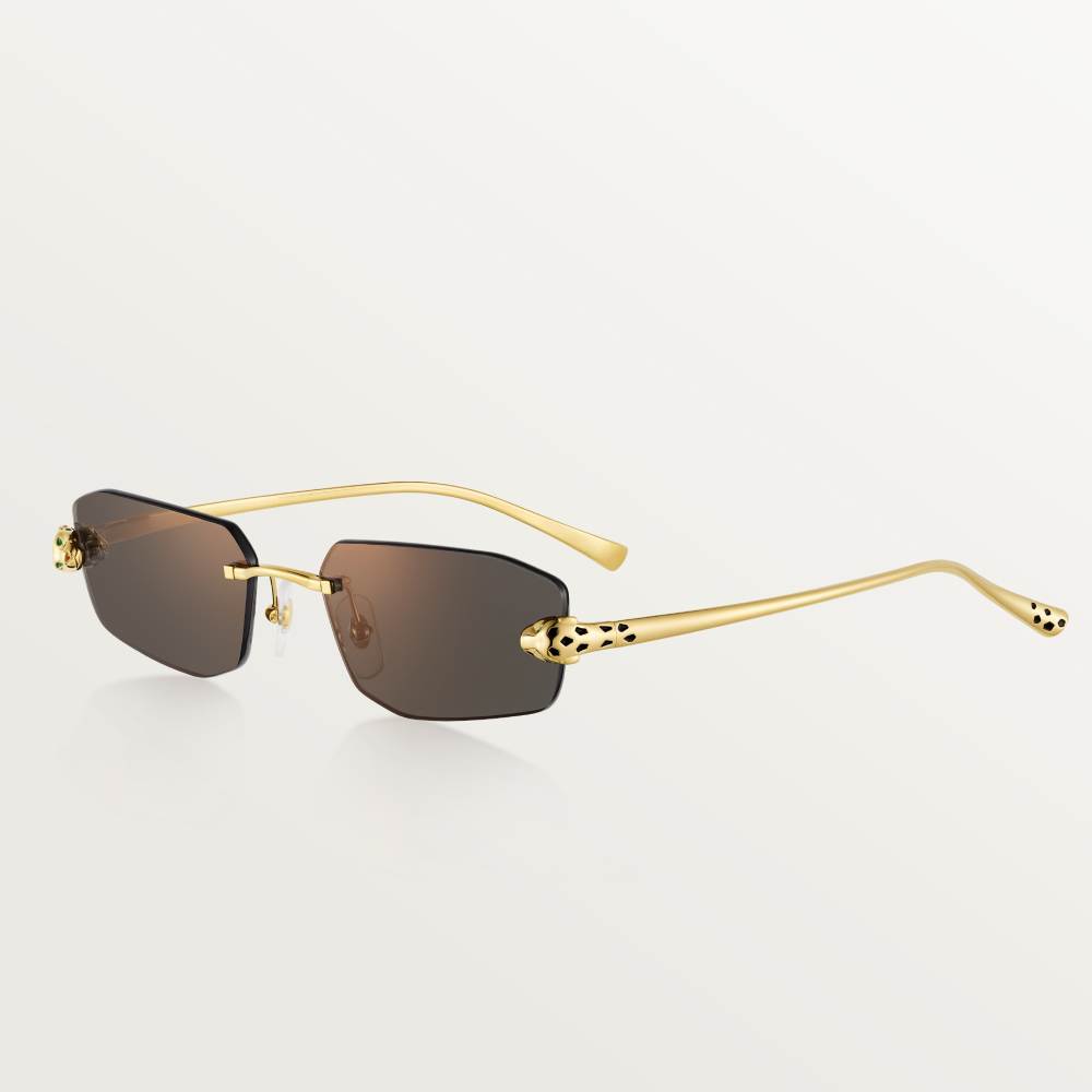 NIGO Cartier PANTHÈRE DE CARTIER Men's and Women's Solid Colour Lens Legs Logo Styling Irregular Shape Sunglasses Eyeglasses Glasses #nigo76612