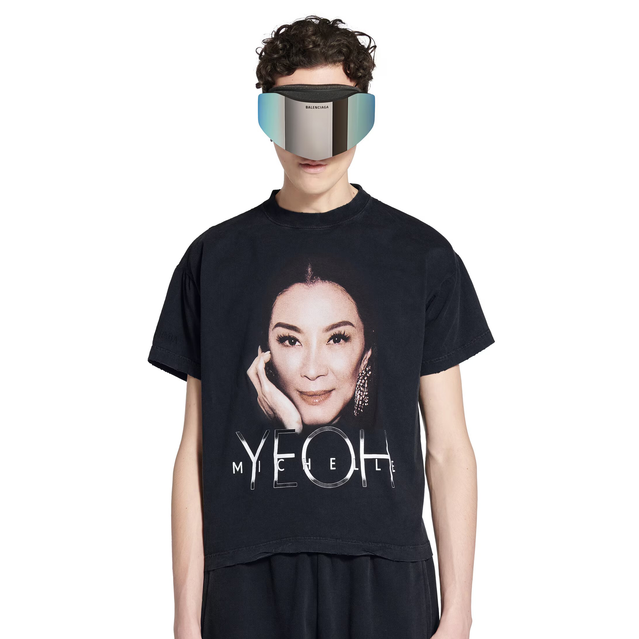 NIGO Balenciaga Men's and Women's Summer Portrait Printed Solid Colour Round Neck Cotton Short Sleeve T-Shirt #nigo76597