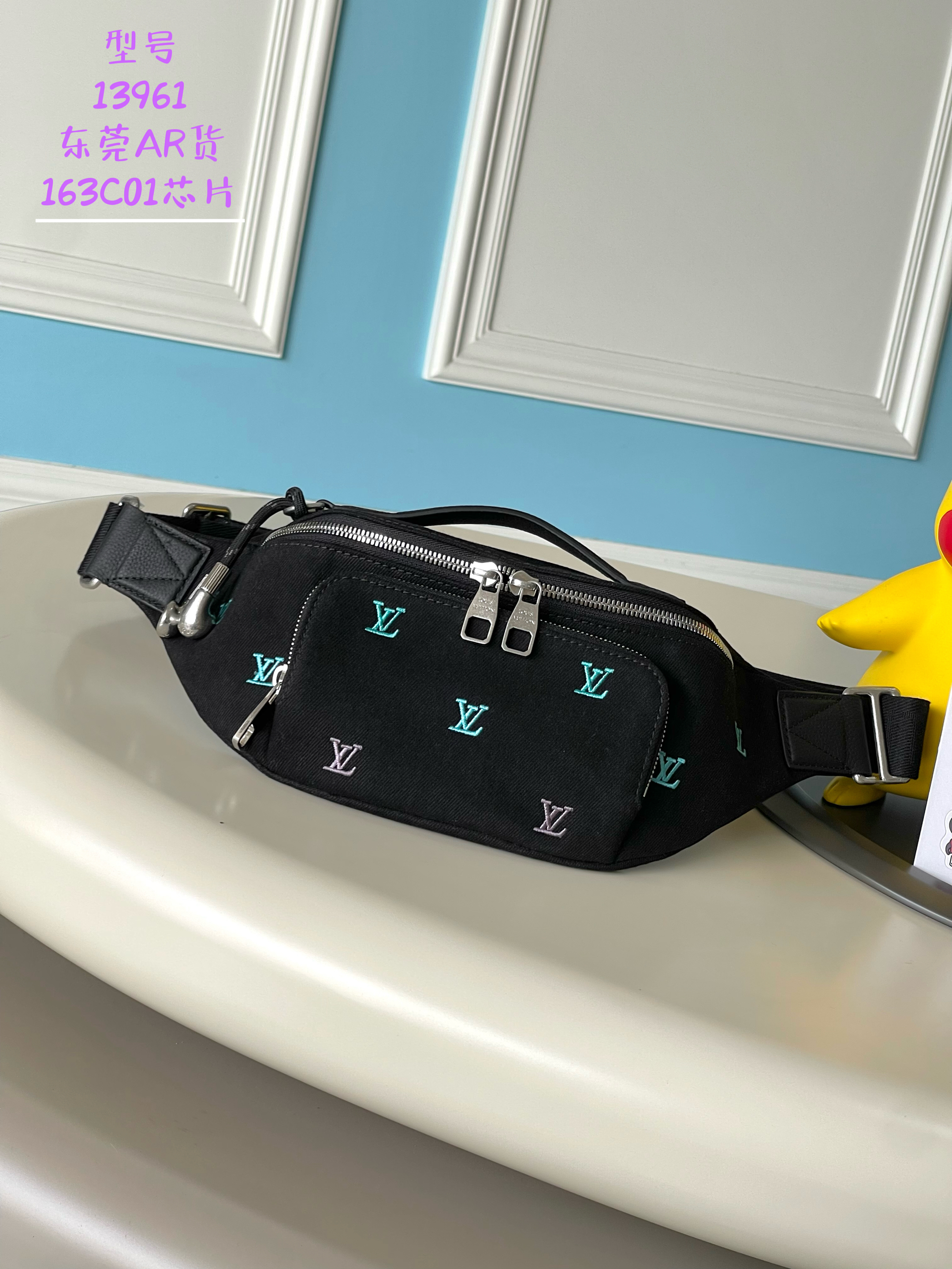 NIGO Louis Vuitton Men's Embroidered Letter Printed Solid Colour Cowhide Waist Bag Bags #nigo76627