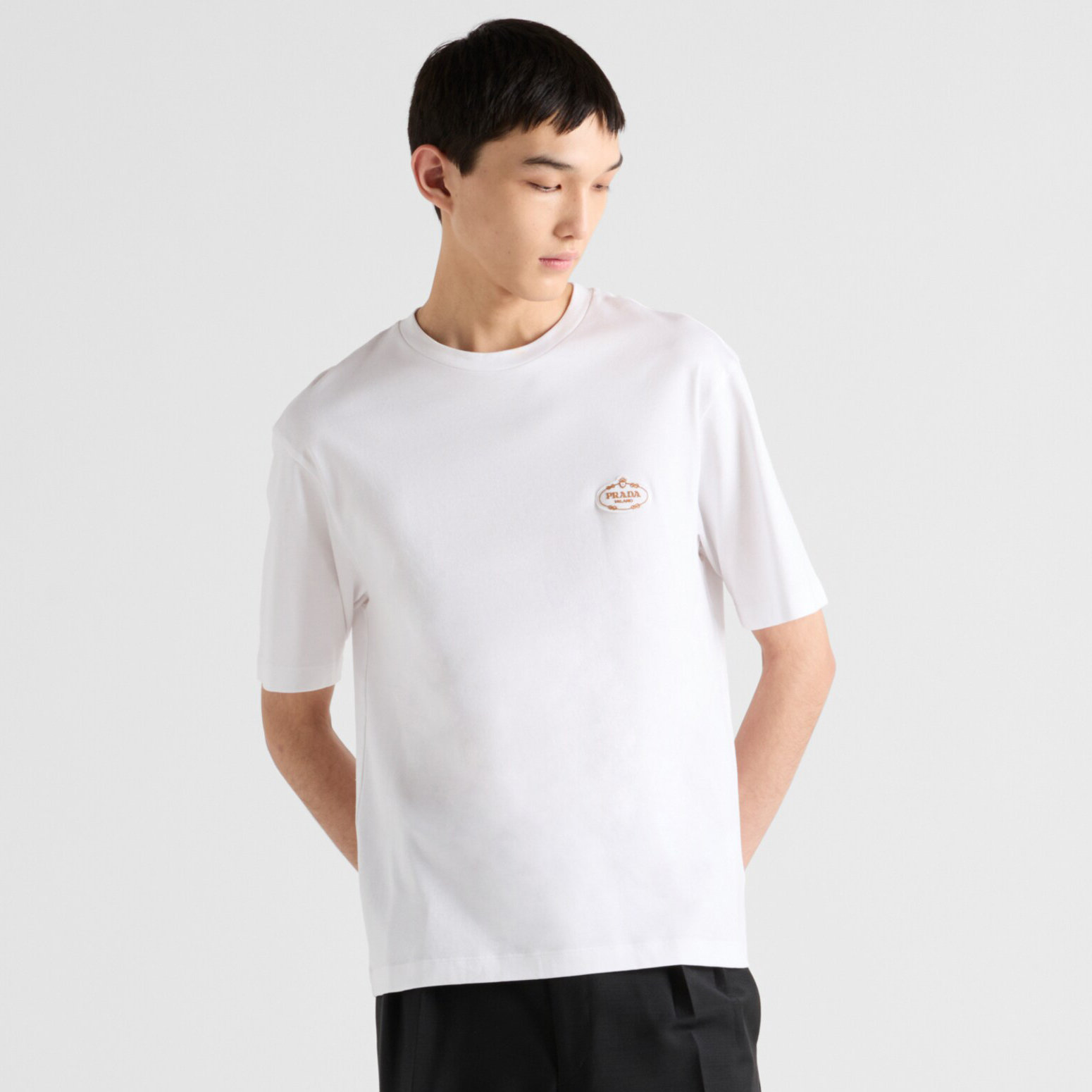 NIGO Prada Men's Summer Solid Colour Embroidered Logo Printed Round Neck Short Sleeve T-Shirt #nigo76621