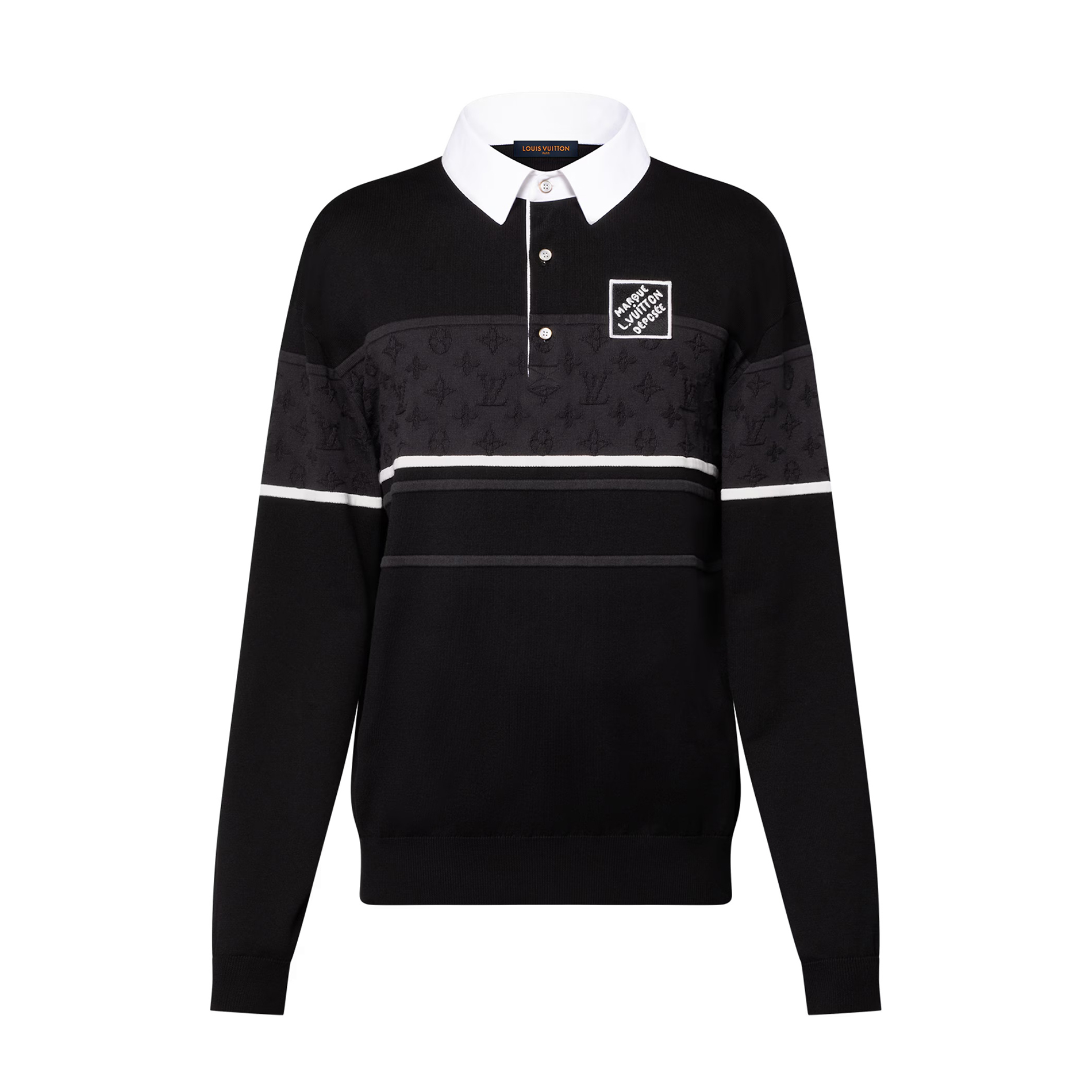 NIGO Louis Vuitton Men's Spring Summer Stripe Colour Block Long Sleeve Polo Neck Knit T-Shirt #nigo76619
