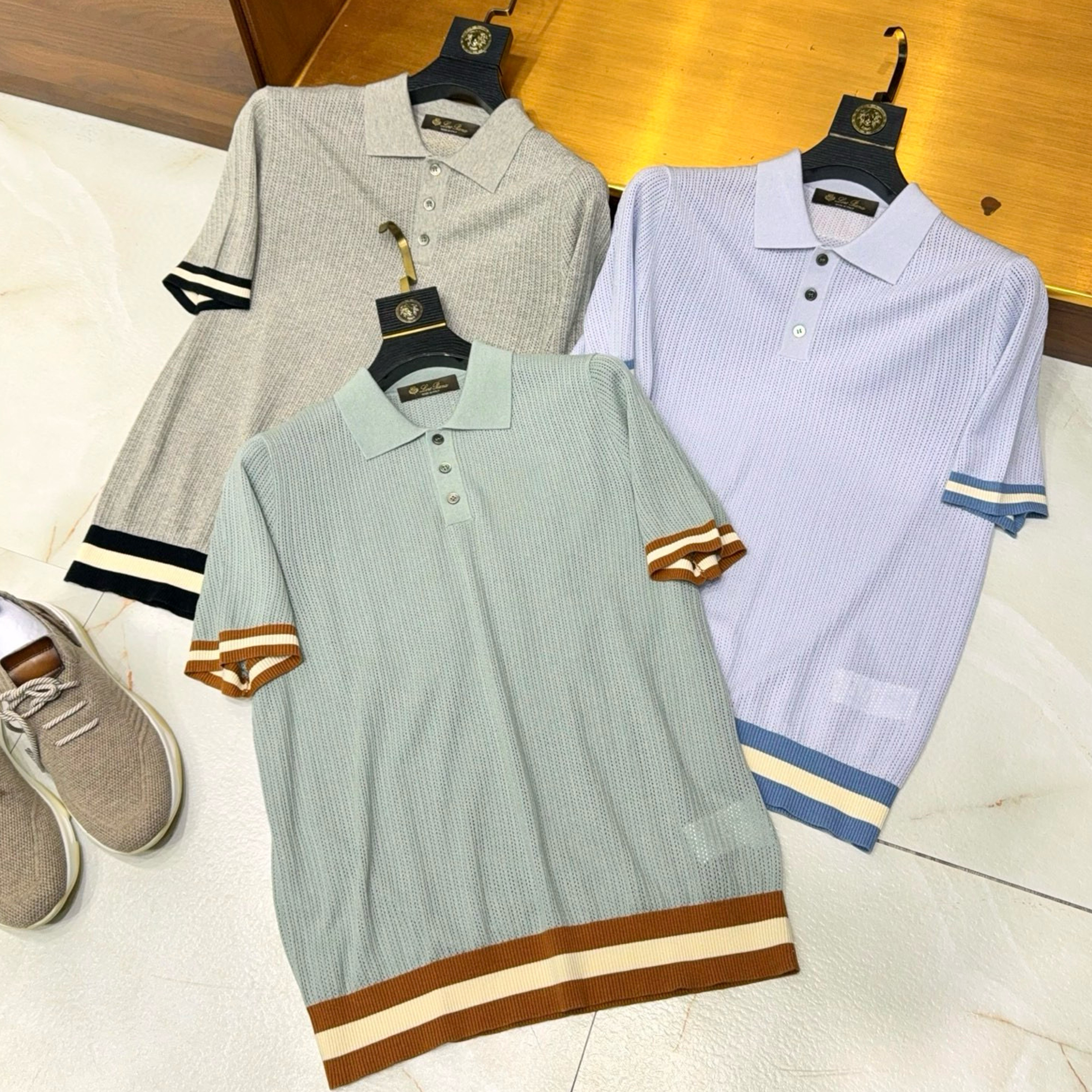 NIGO Loro Piana Men's Summer Lapel Polo Shirt Striped Colour Blocking Short Sleeve Trend Casual Comfortable T-Shirt Shirt Ngvp #nigo1578