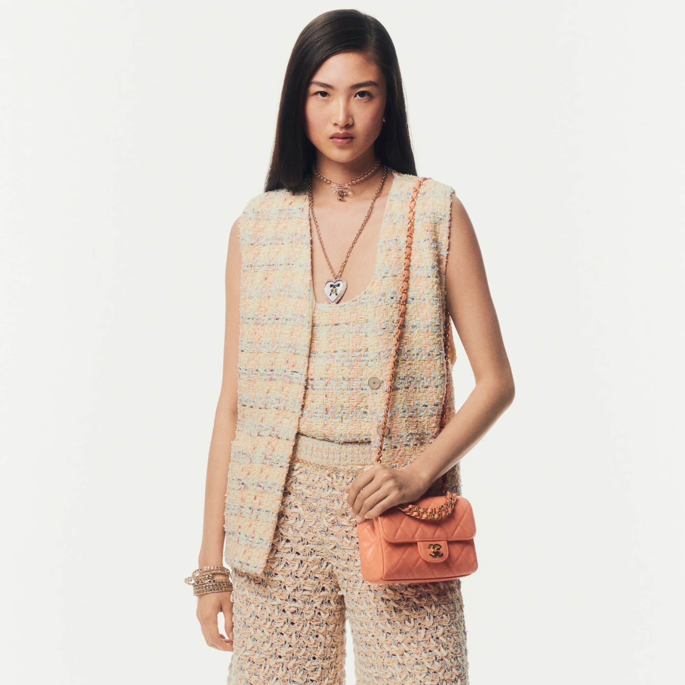 NIGO Chanel Women's Spring And Autumn Plaid Tweed Vest Jacket Fashion Temperament Elegant Single Breasted Sleeveless Jacket Ngvp #nigo1577