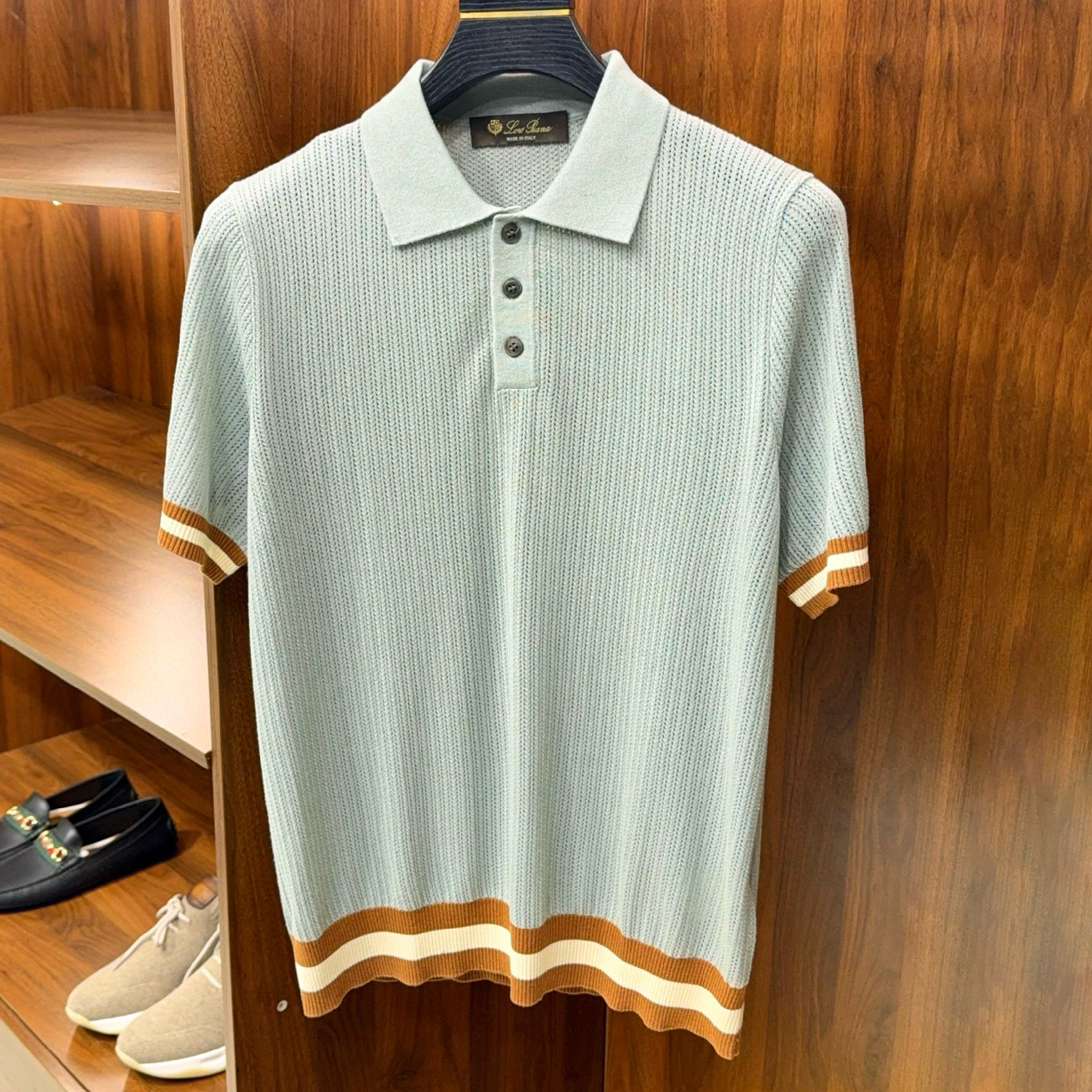 NIGO Loro Piana Men's Summer Lapel Polo Shirt Striped Colour Blocking Short Sleeve Trend Casual Comfortable T-Shirt Shirt Ngvp #nigo1578