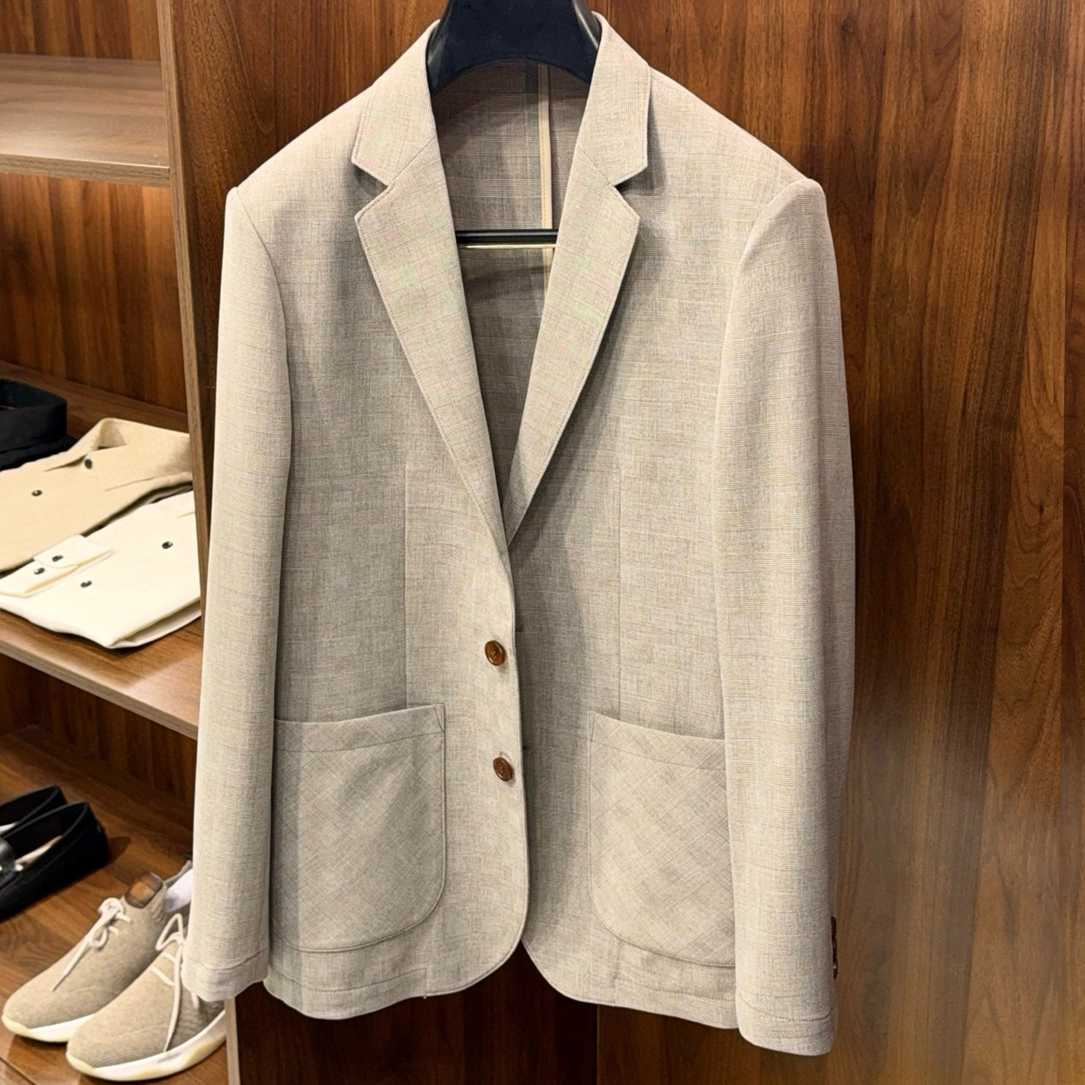 NIGO Kiton Men's Spring And Autumn Linen Lapel Single-Breasted Formal Blazer Fashionable Temperament Comfortable Jacket Ngvp #nigo1579