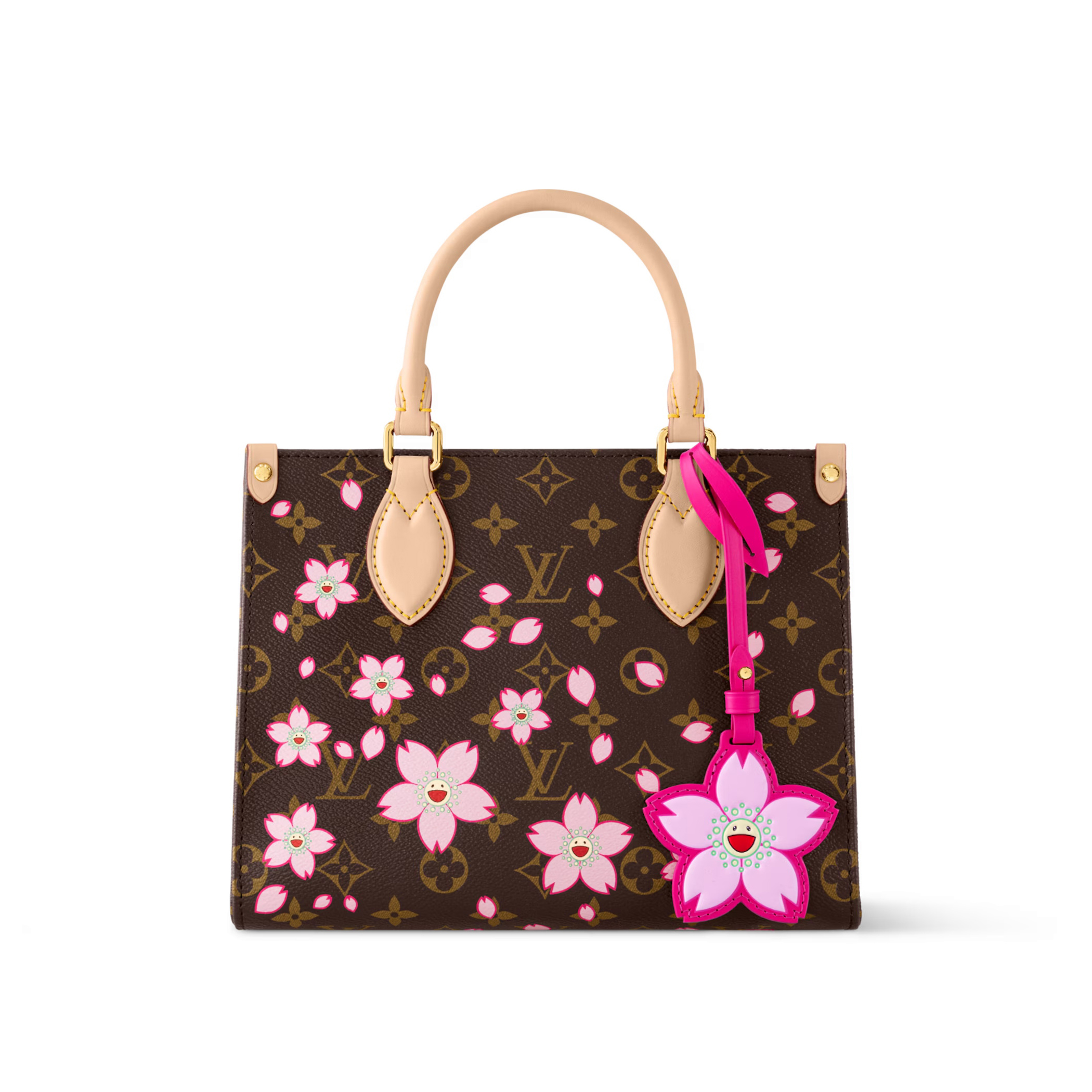 NIGO Louis Vuitton Lv X Tm Onthego Women's Brown Old Flower Full Printing Removable Adjustable Shoulder Strap Coated Canvas Splicing Cowhide Tote Bag Shopping Bags Shoulder Crossbody Handbags #nigo76637