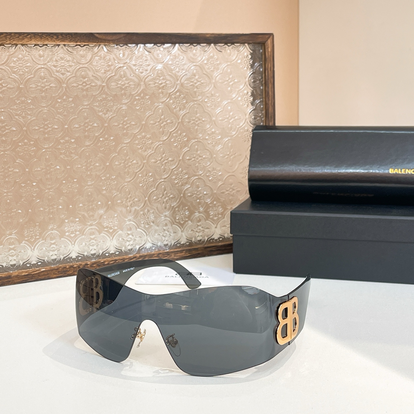 NIGO Balenciaga Women's Solid Color Lens Legs Logo Print Irregular Shape Sunglasses Eyeglasses Glasses #nigo75575