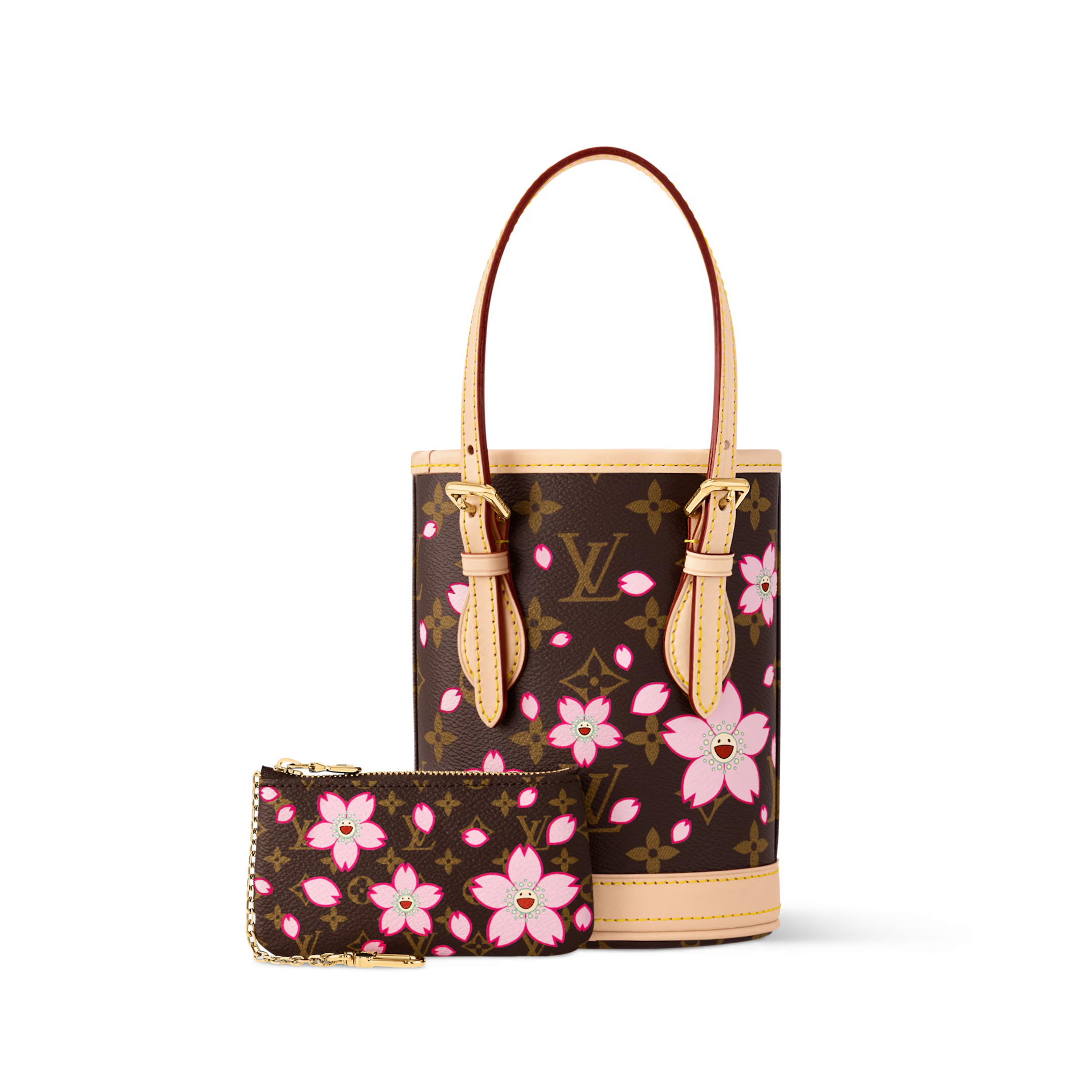 NIGO Louis Vuitton LV x TM NANO BUCKET Women's Adjustable Simple Letter Print Coated Canvas Bucket Bag Shoulder Handbag Bags #nigo76638