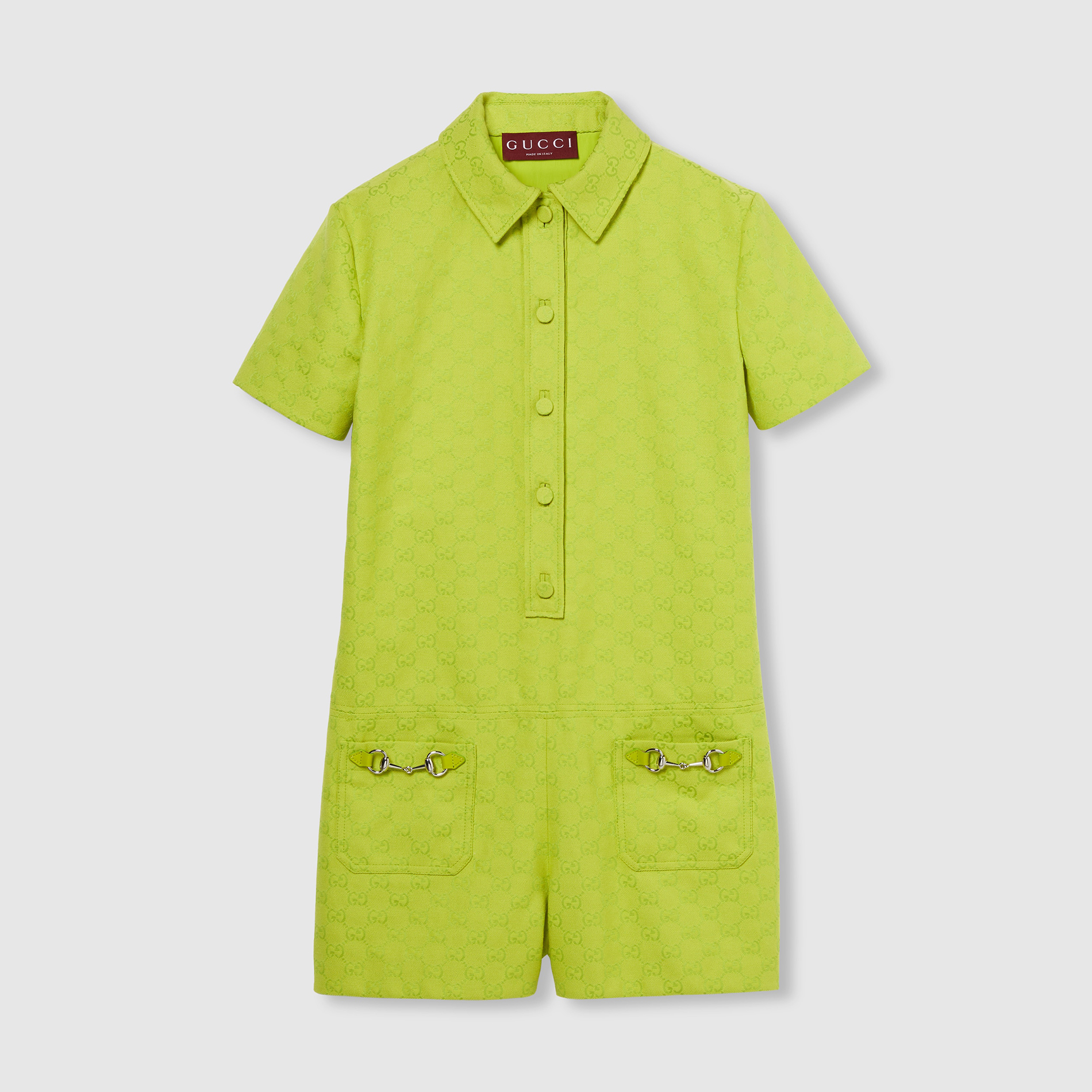 NIGO Gucci Women's Spring/Summer Monogram Printed Solid Colour Short Sleeve Single Breasted Jumpsuit #nigo76664