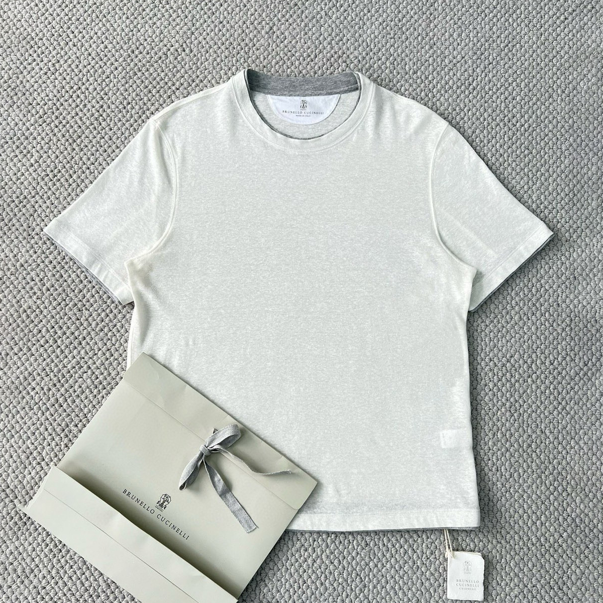 NIGO Brunello Cucinelli Men's Summer Solid Color Round Neck Cotton Short Sleeve T-Shirt #nigo76657