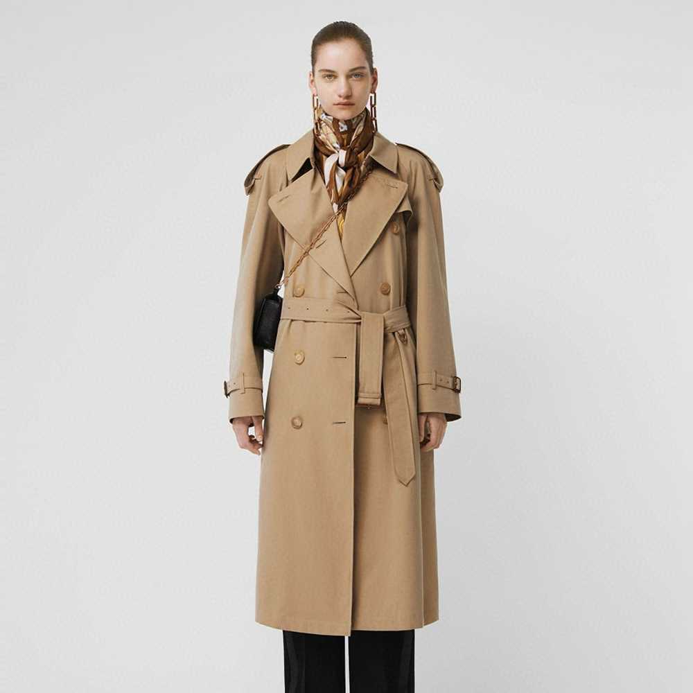 NIGO Burberry Heritage Trench Women's Spring And Fall Solid Color Double Breasted Long Corseted Trench Coat Jacket #nigo76666