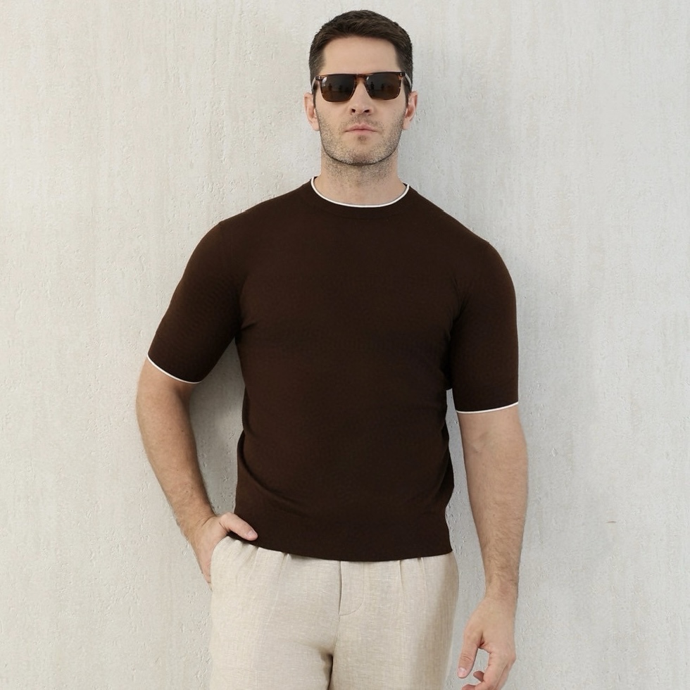 NIGO Brunello Cucinelli Men's Summer Solid Color Round Neck Cotton Short Sleeve T-Shirt #nigo76658