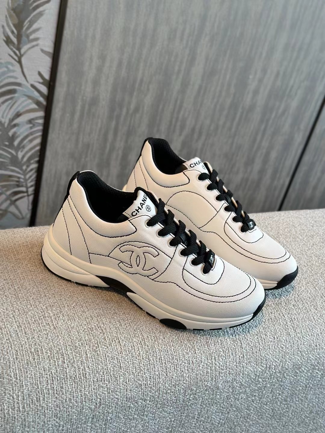 NIGO Chanel Women's Embroidered Line Solid Colour Low Top Lace Up Sneakers Shoes Bag Bags #nigo76648